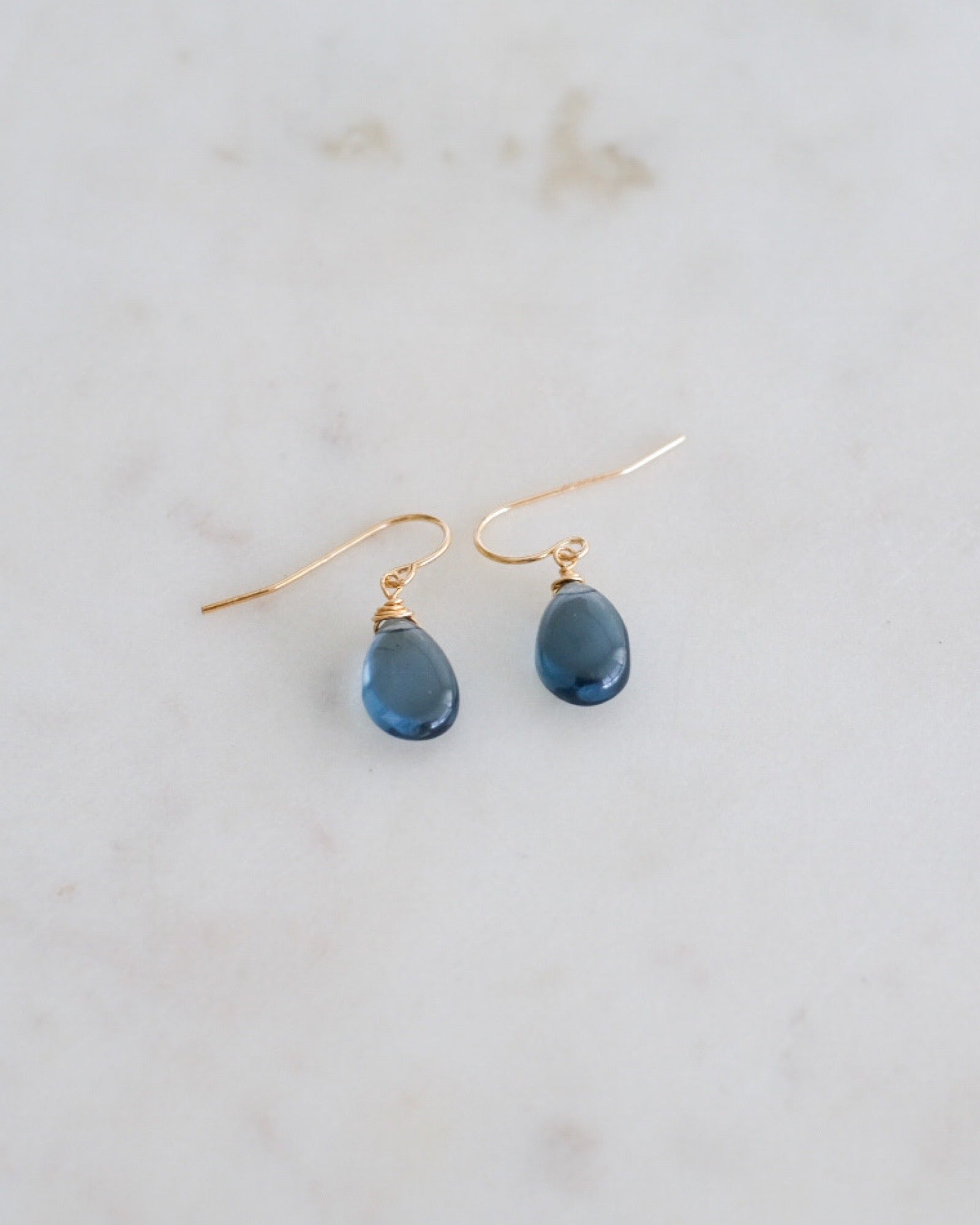 Siberian Blue Quartz Simple Earrings