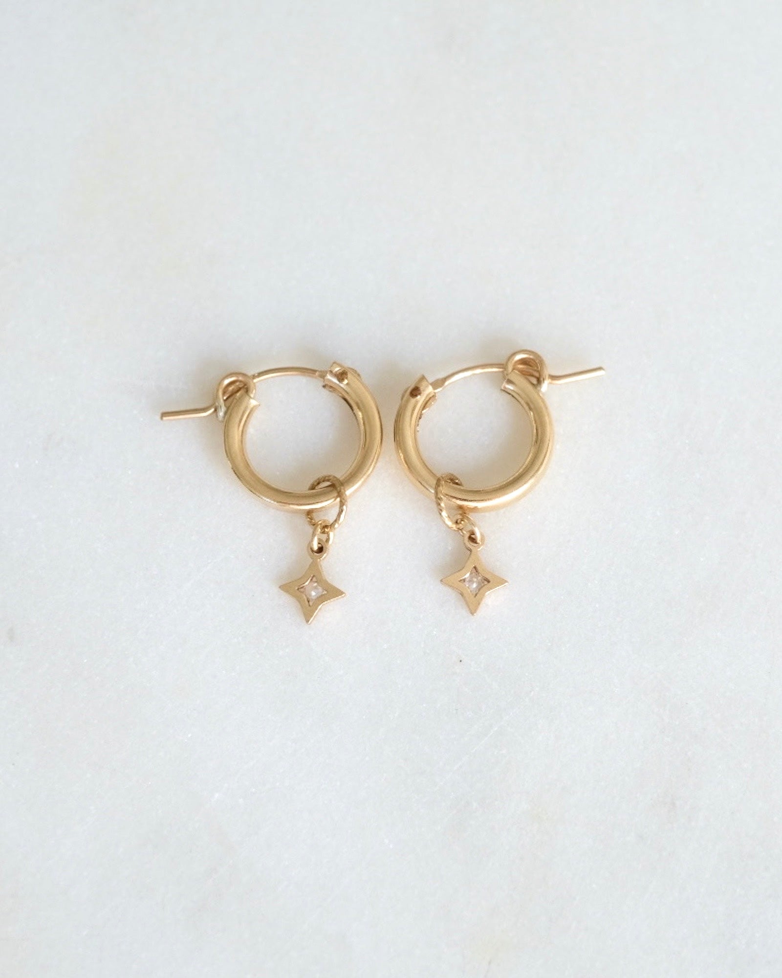 Point star Huggie Hoops ERIJEWELRY