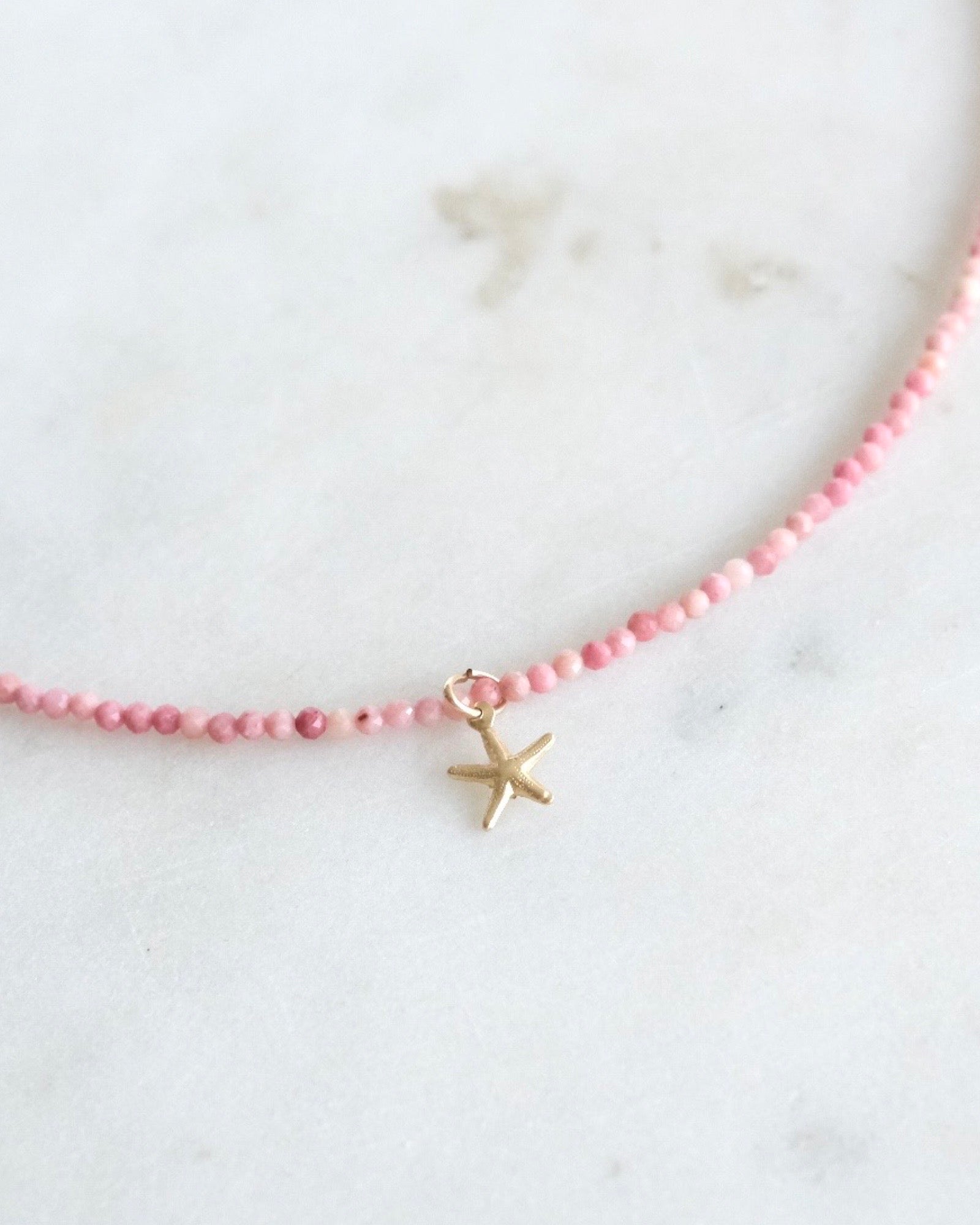 Pink Rhodonite Boho Necklace