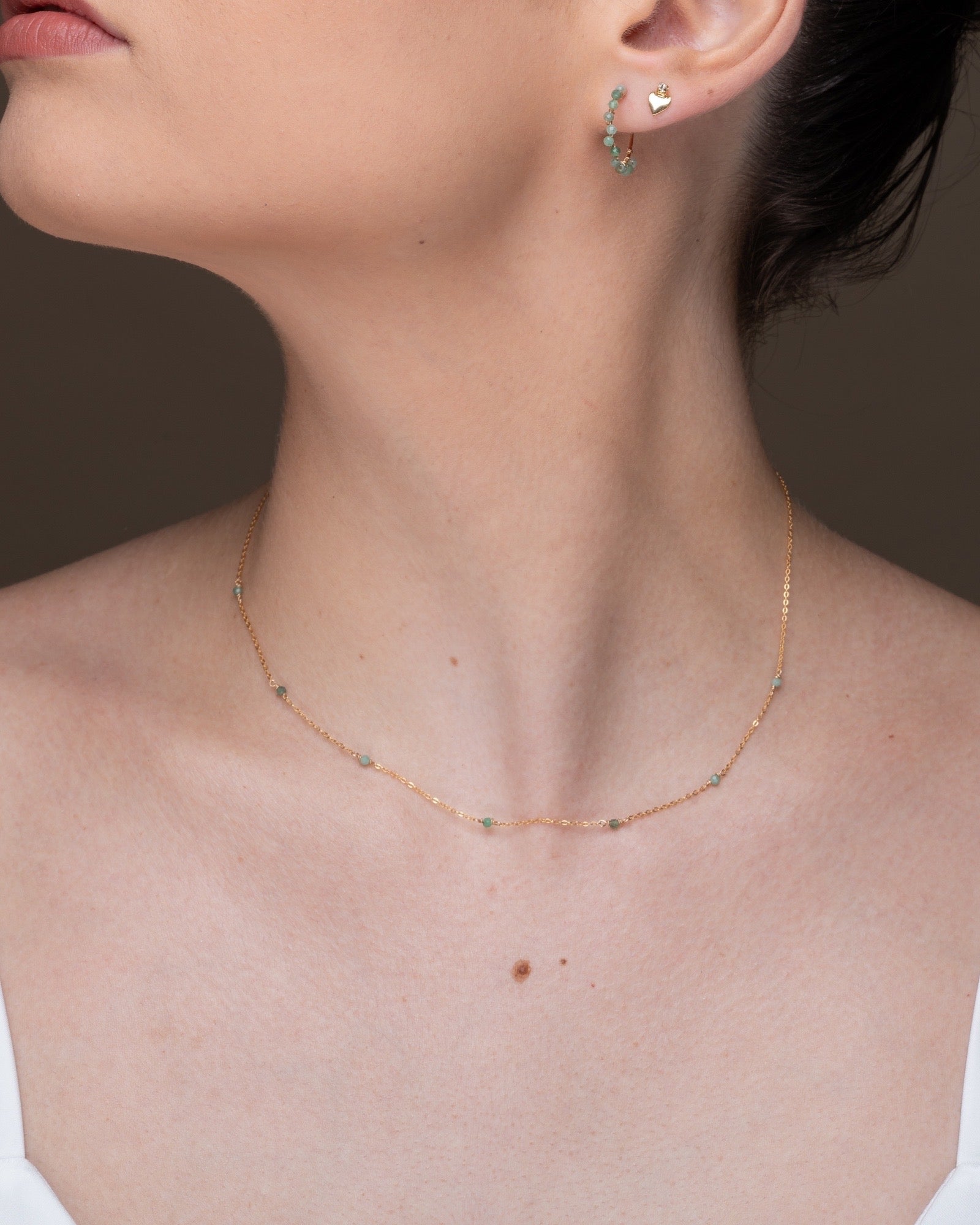 Emerald beaded necklace ERIJEWELRY