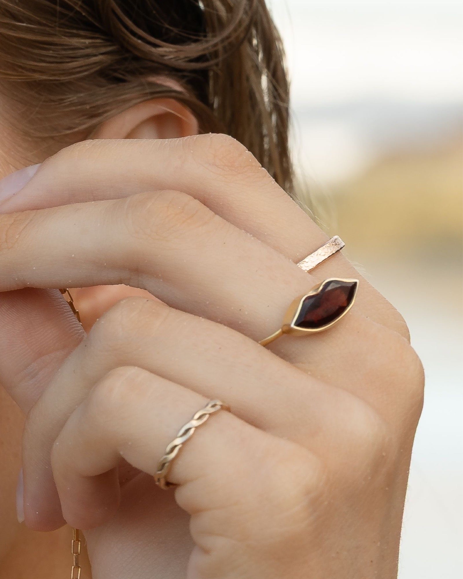 Garnet Kiss Ring
