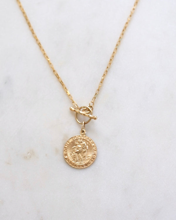St Christopher lock necklace