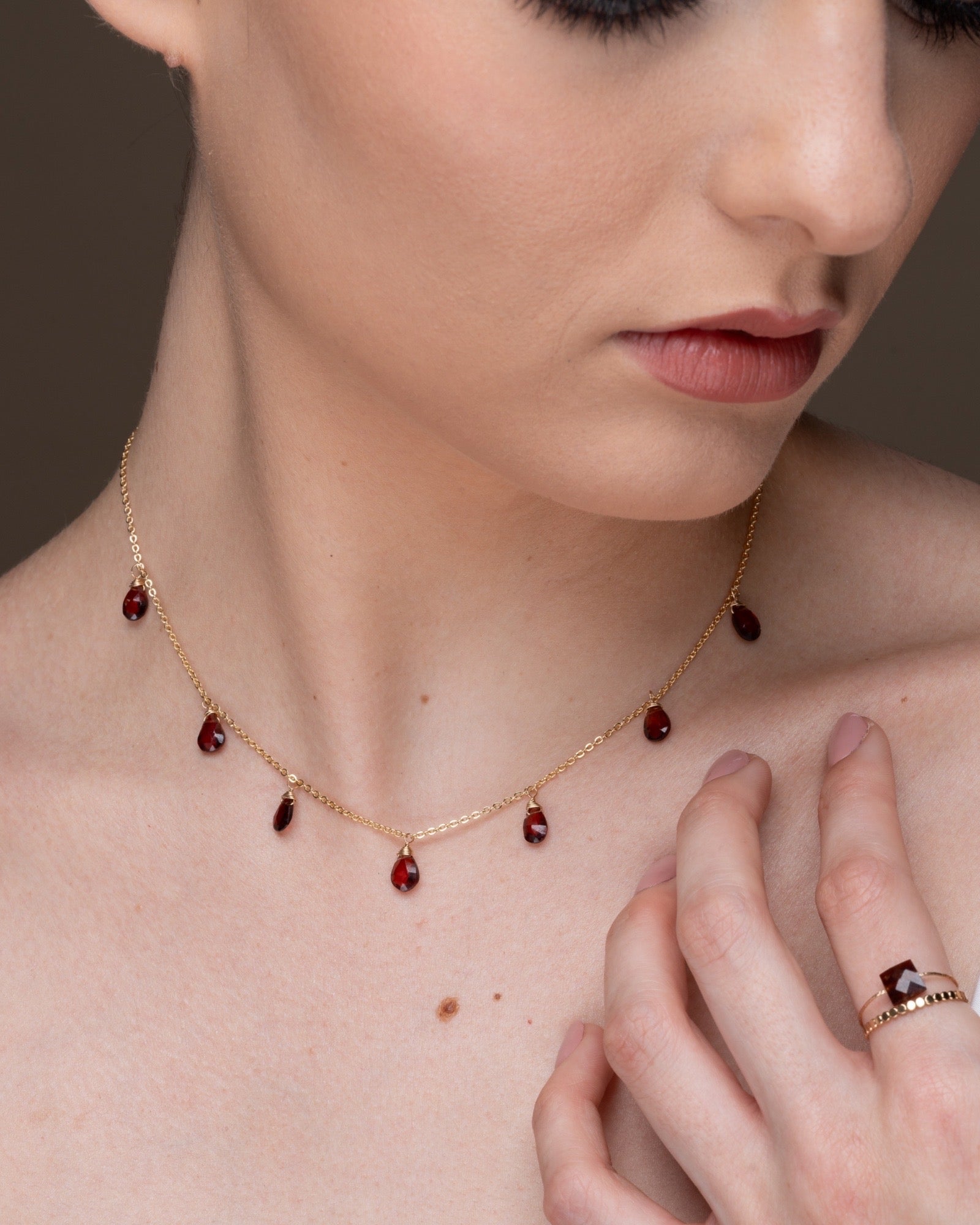 Garnet Princess Necklace ERIJEWELRY