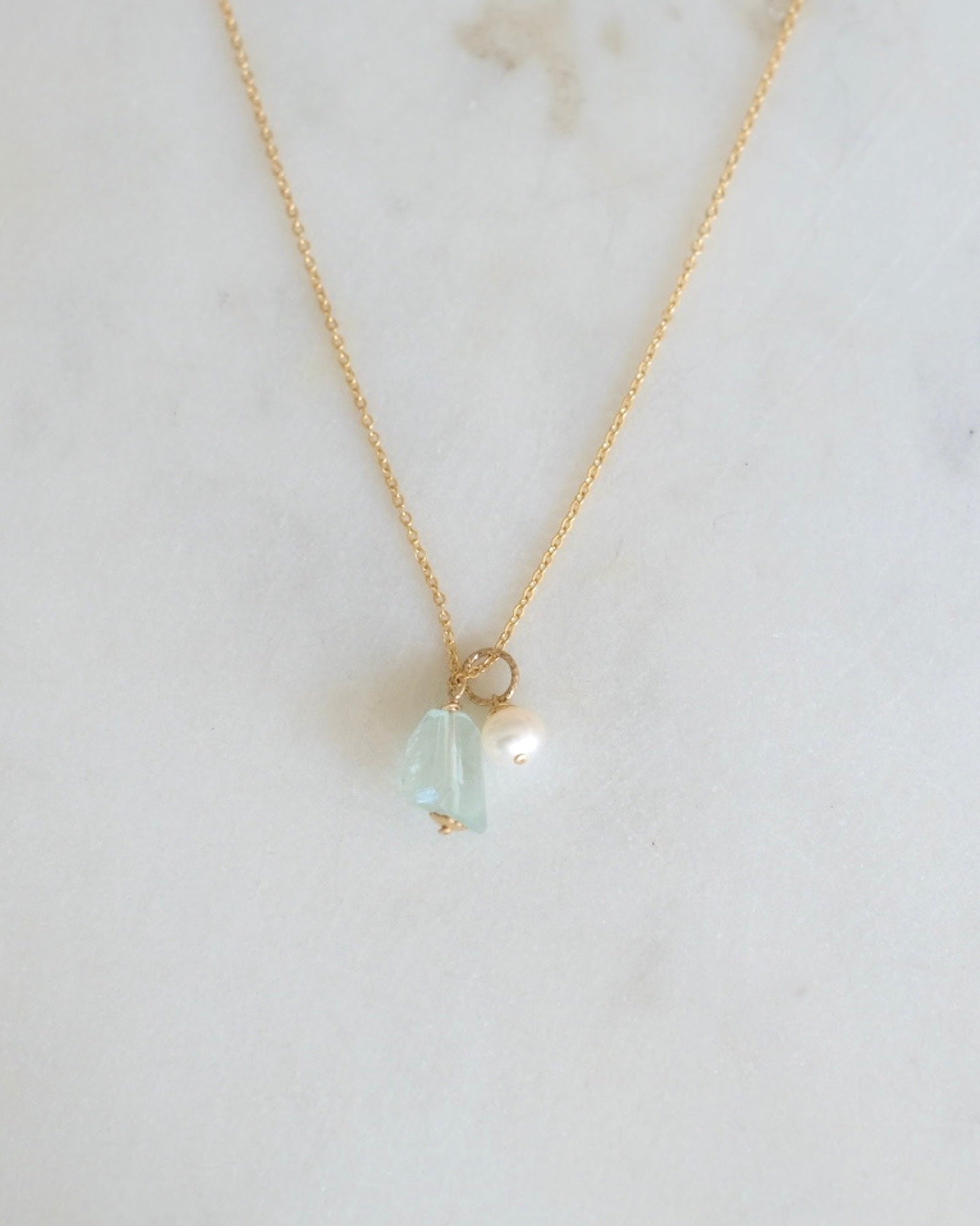 Aquamarine fancy pearl Necklace ERIJEWELRY