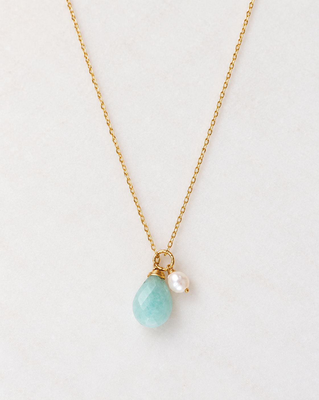 Amazonite Pearl Necklace
