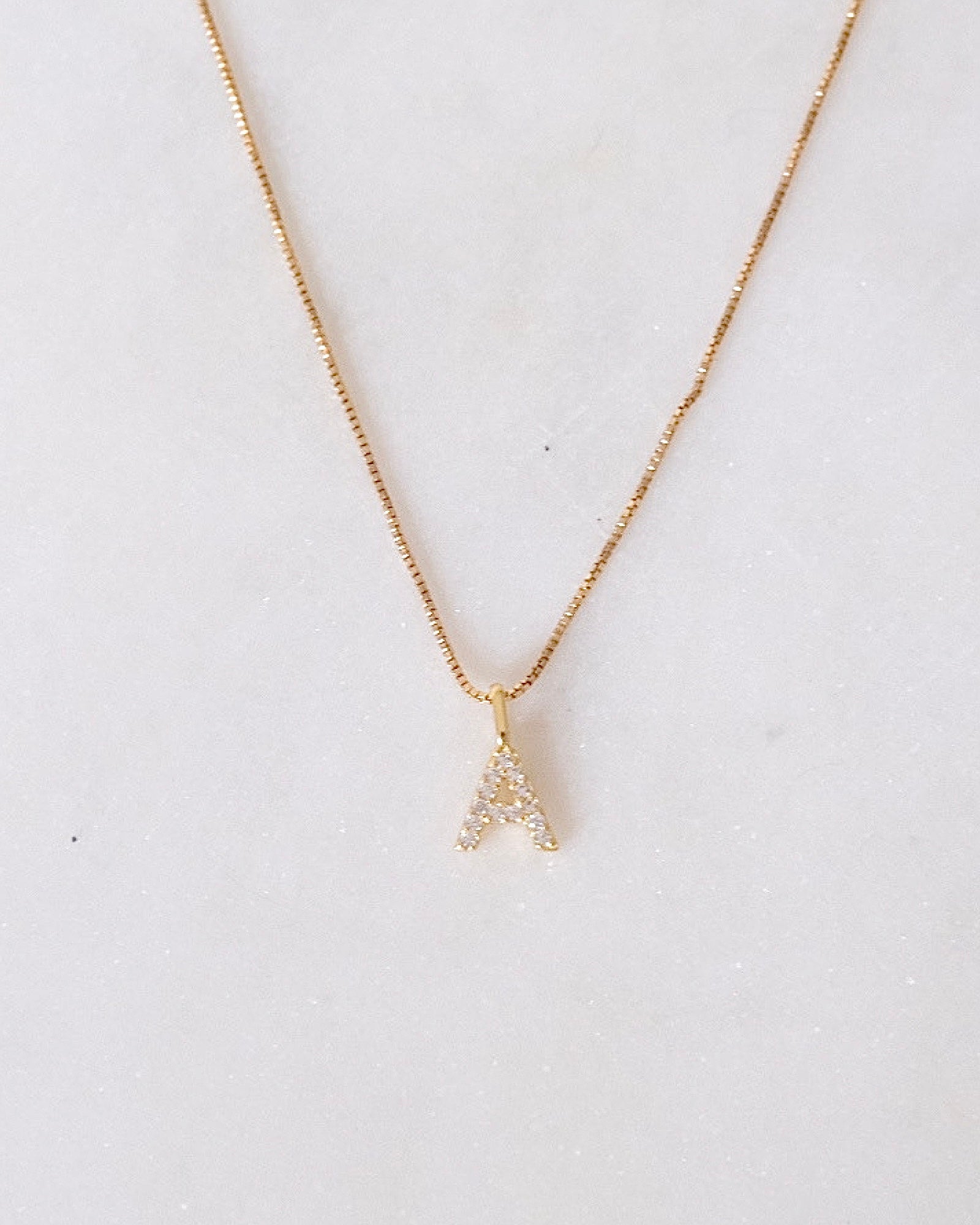 A-Z Pave Initial necklaces