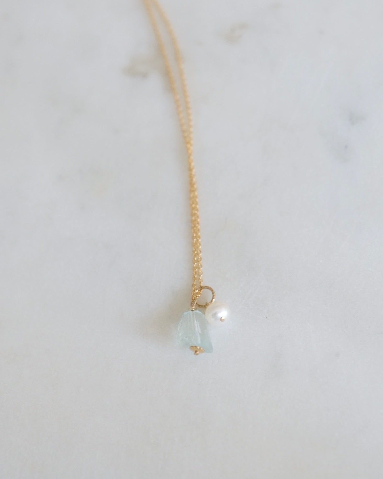 Aquamarine fancy pearl Necklace ERIJEWELRY
