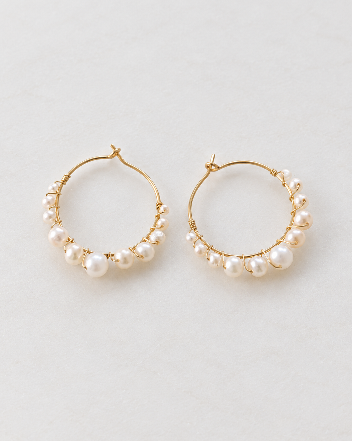 Bubble Pearl Hoop Earrings