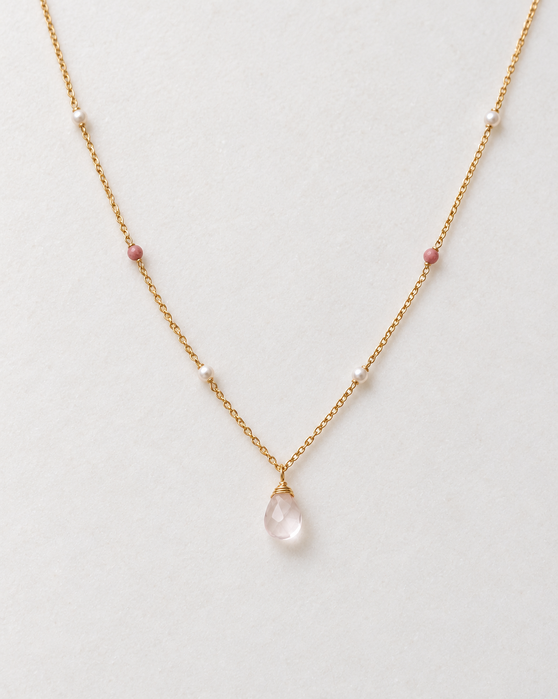 Rose quartz bohemian necklace