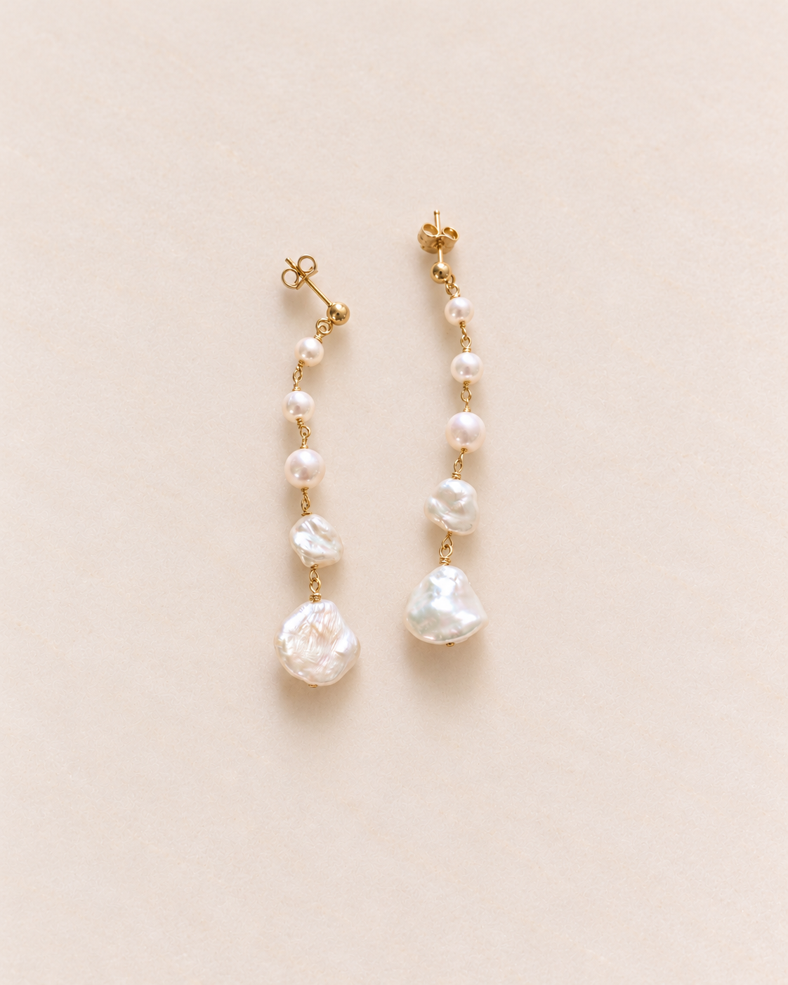 Keshi Pearl Long Earrings