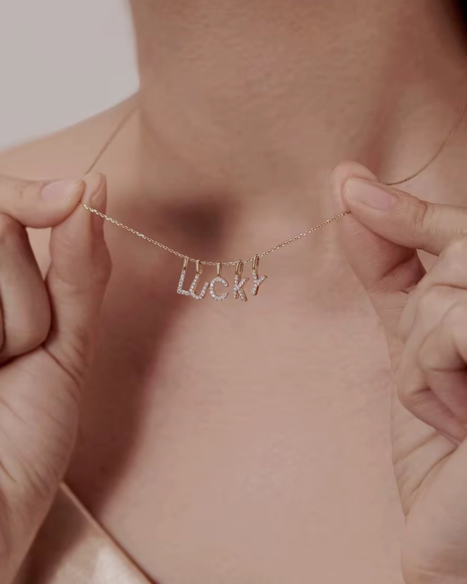 A-Z Pave Initial necklaces