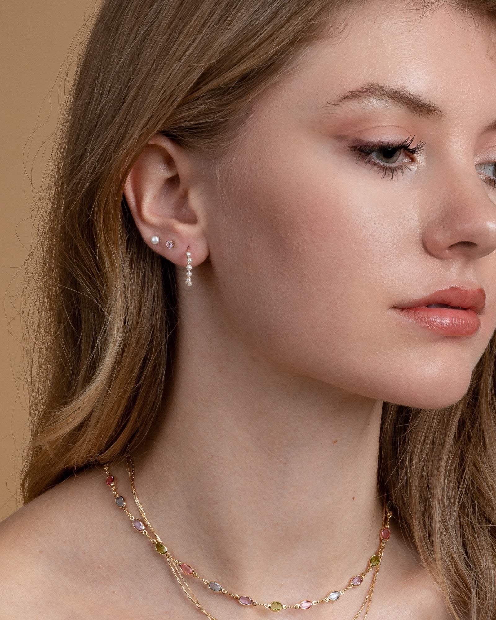 Shell pearl hoop earrings ERIJEWELRY