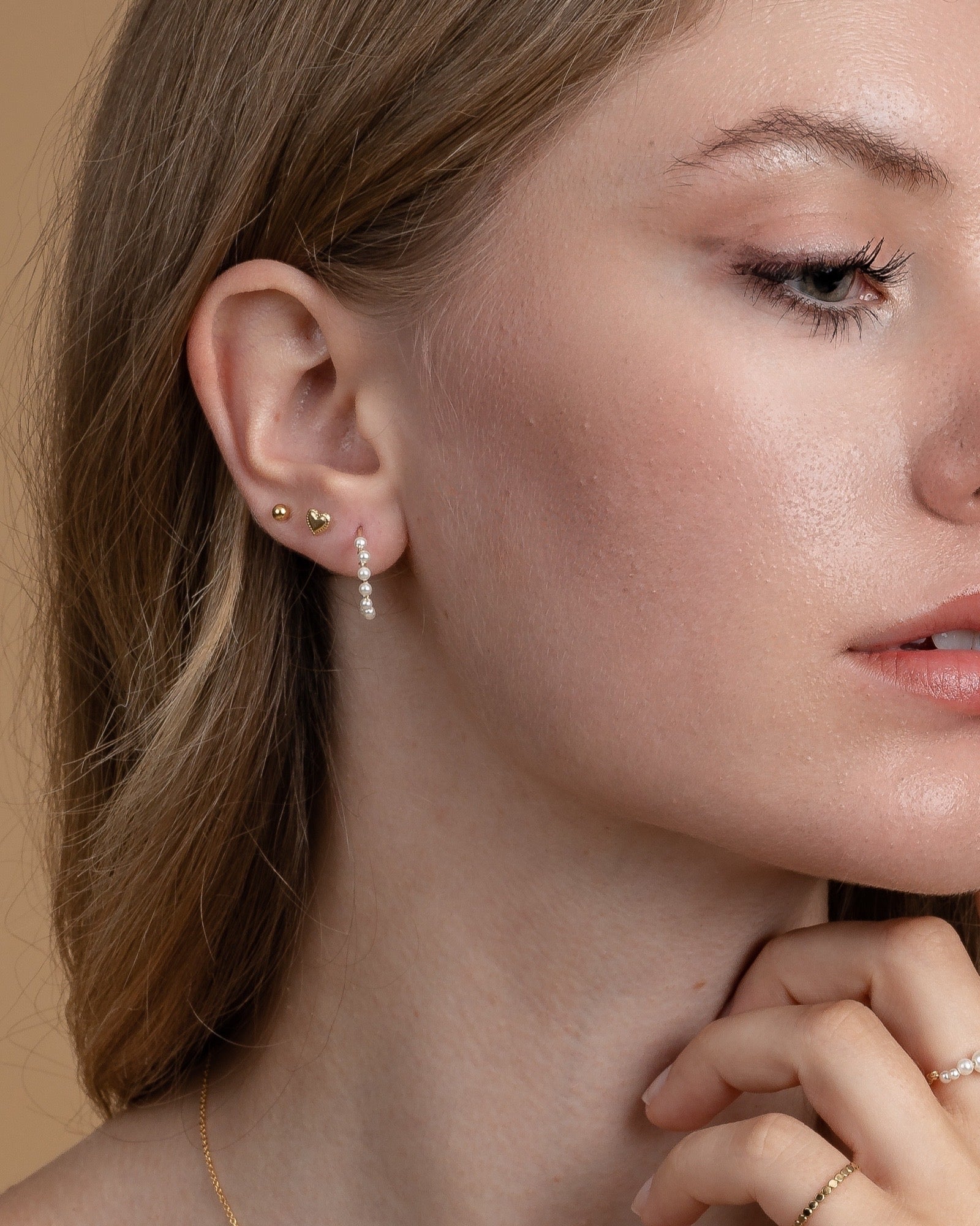Shell pearl hoop earrings ERIJEWELRY