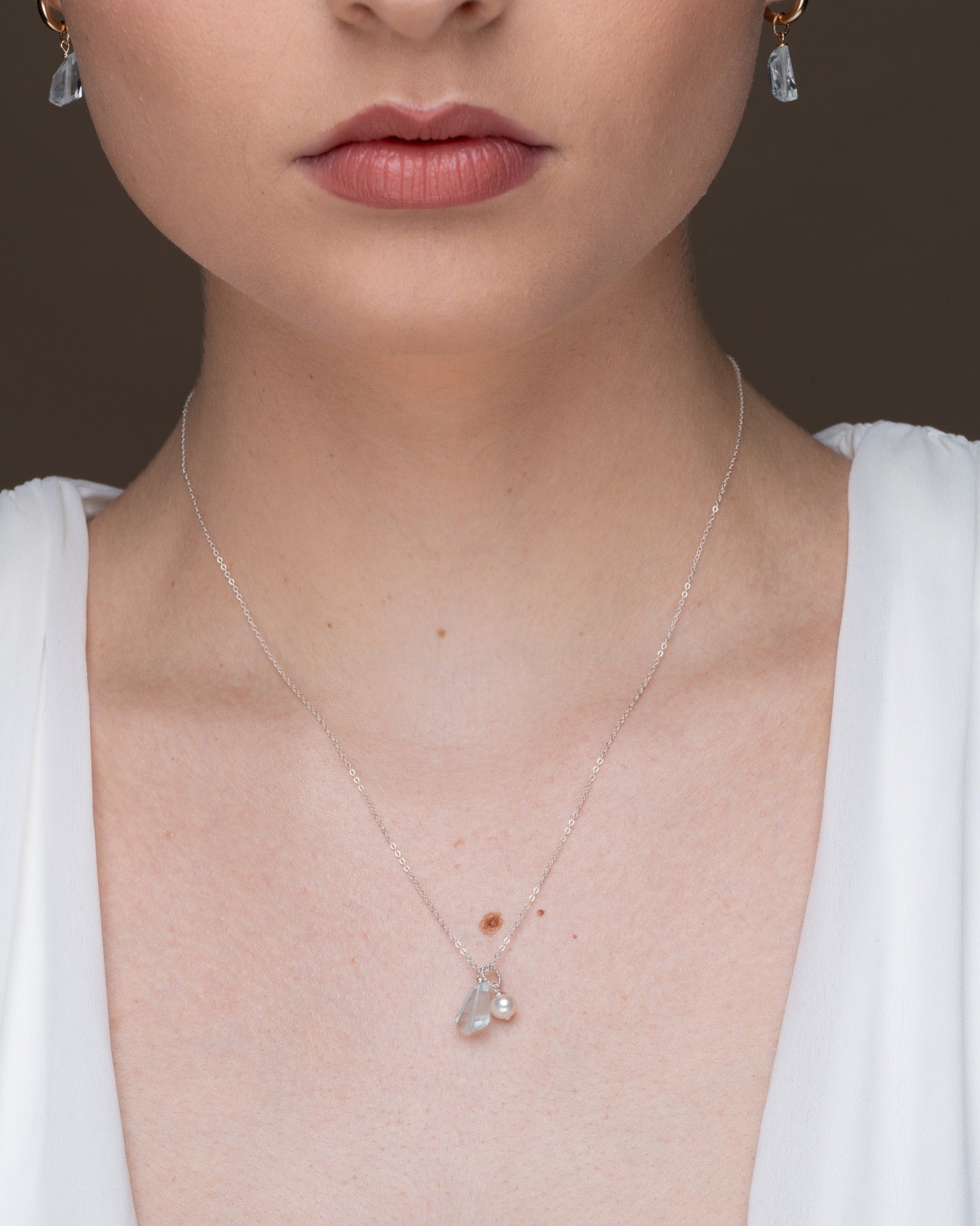 Aquamarine fancy pearl Necklace ERIJEWELRY