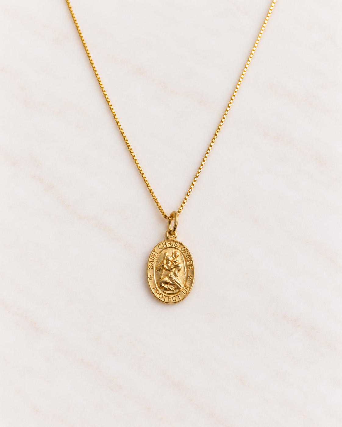 Small St Christopher Medallion Necklace