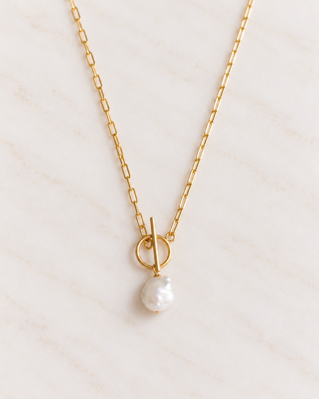 Keshi Pearl Lock Necklace