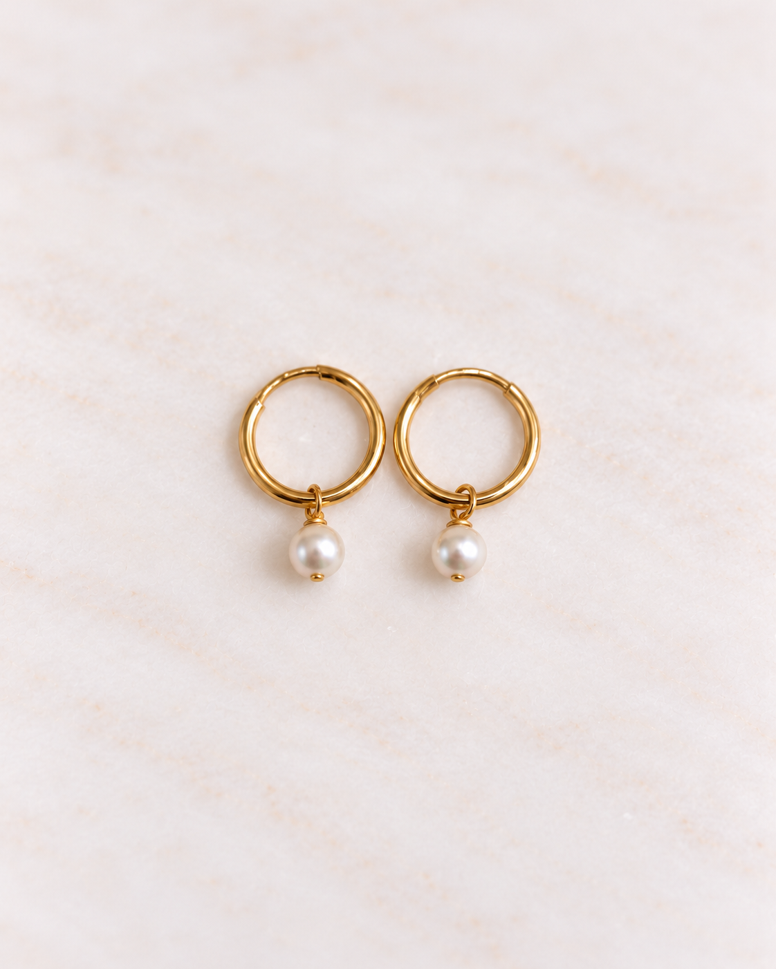 Petite Pearl Infinity Hoops (12mm)