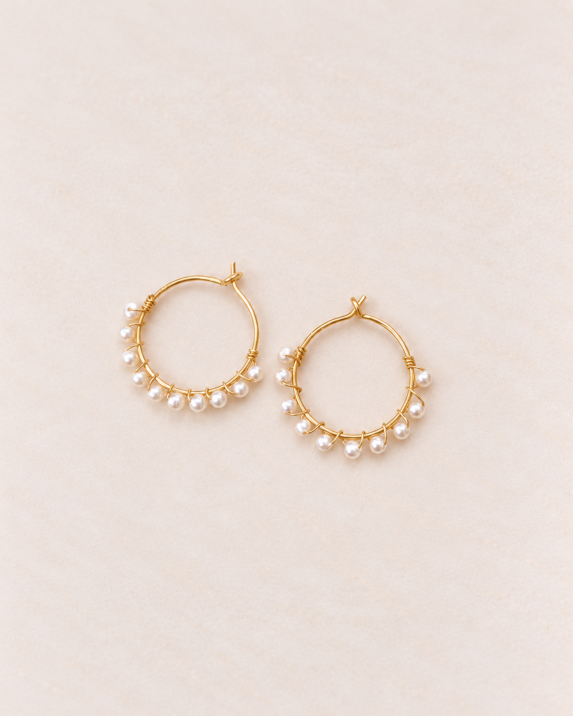 Shell Pearl Hoop Earrings