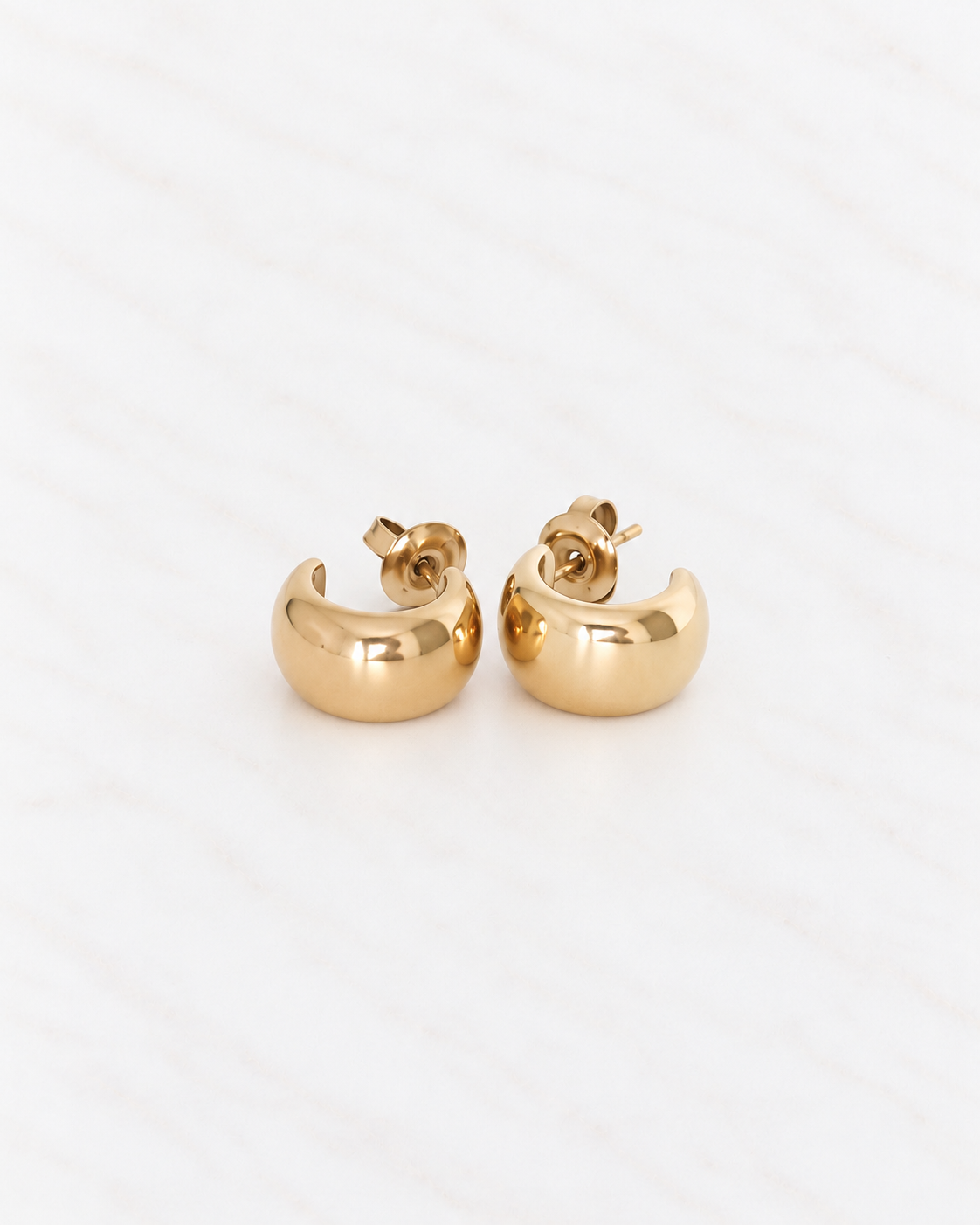 Bold Half Hoop Stud Earrings