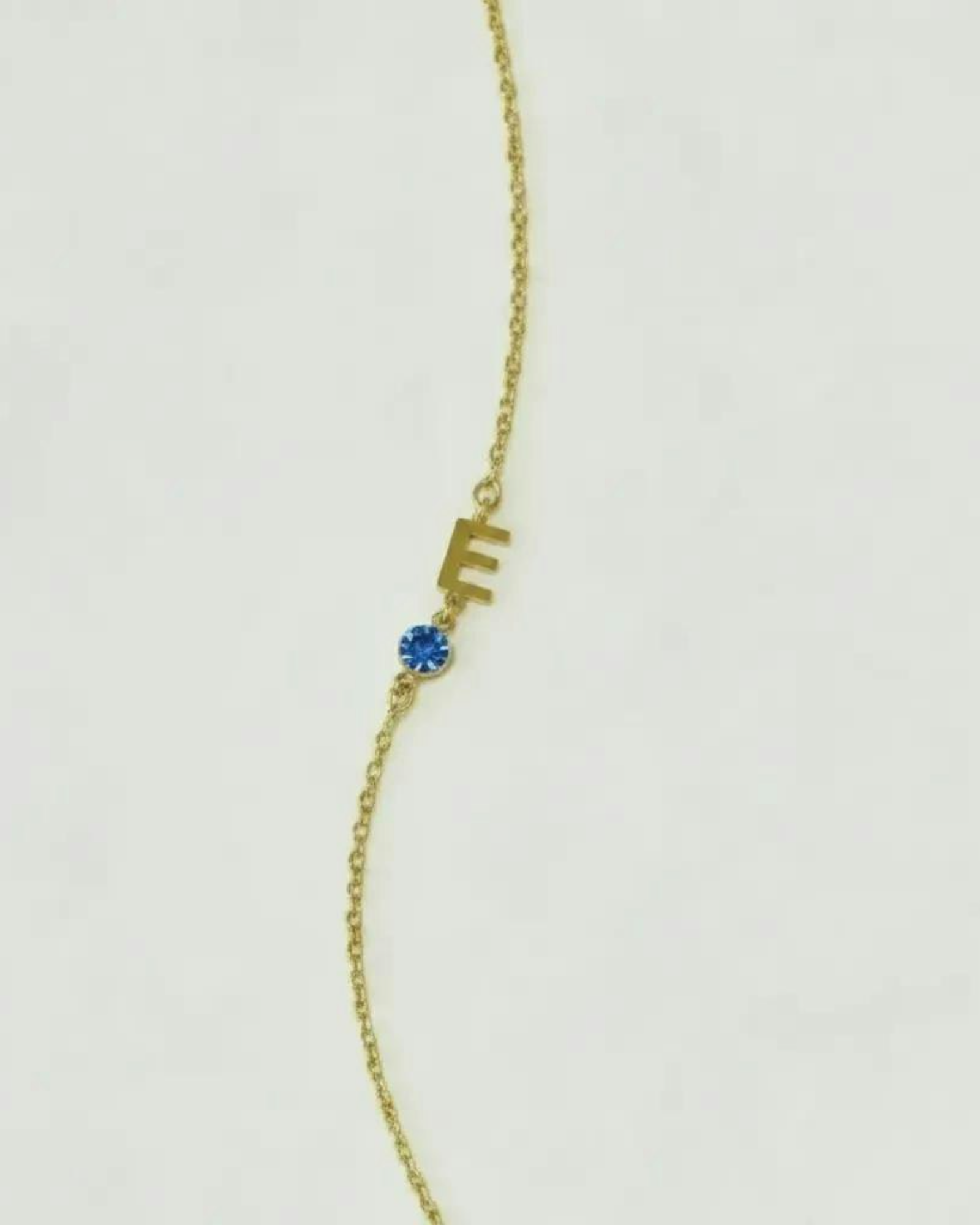 A-Z Linked Initial and Birthstone Bracelet