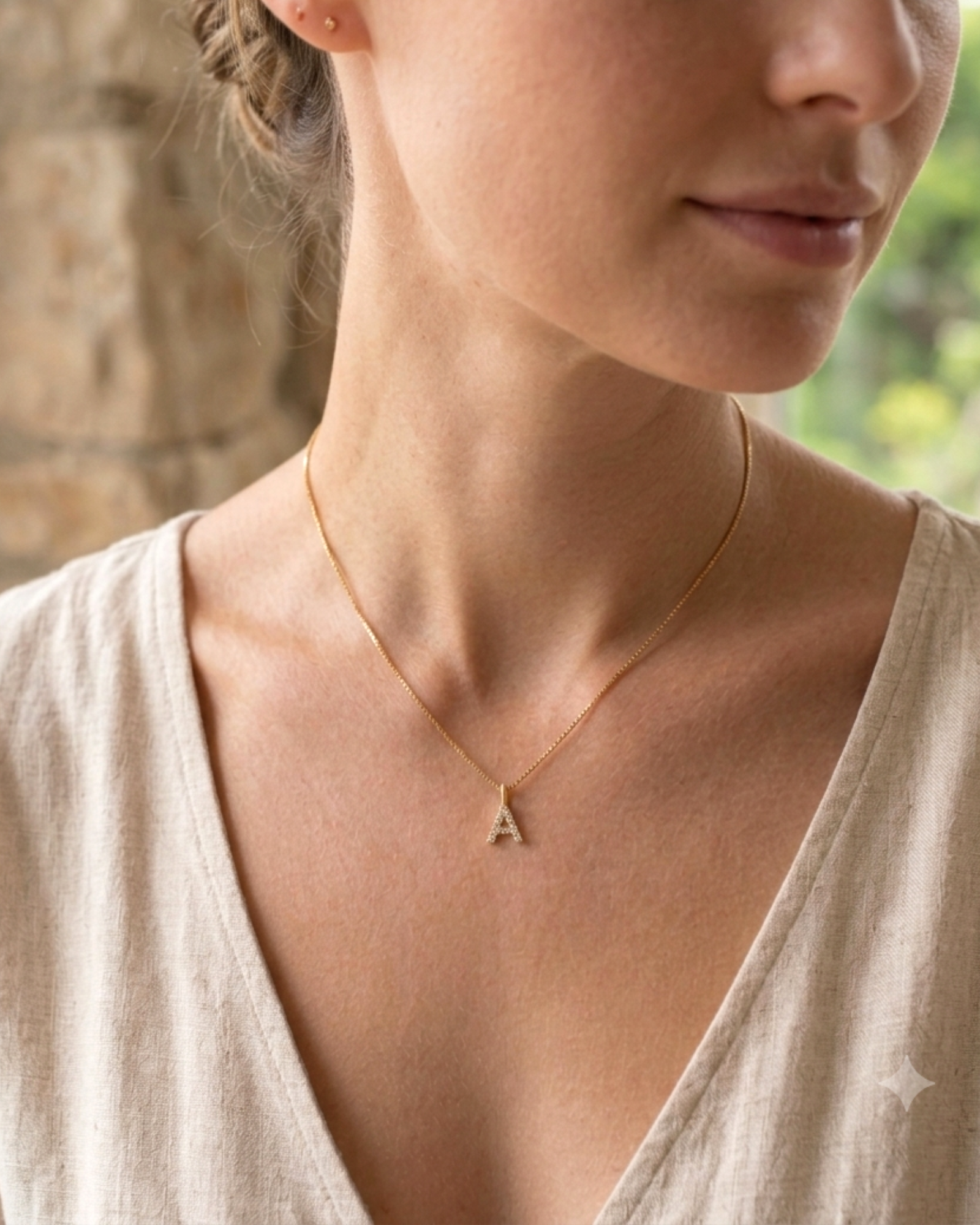 A-Z Pave Initial necklaces