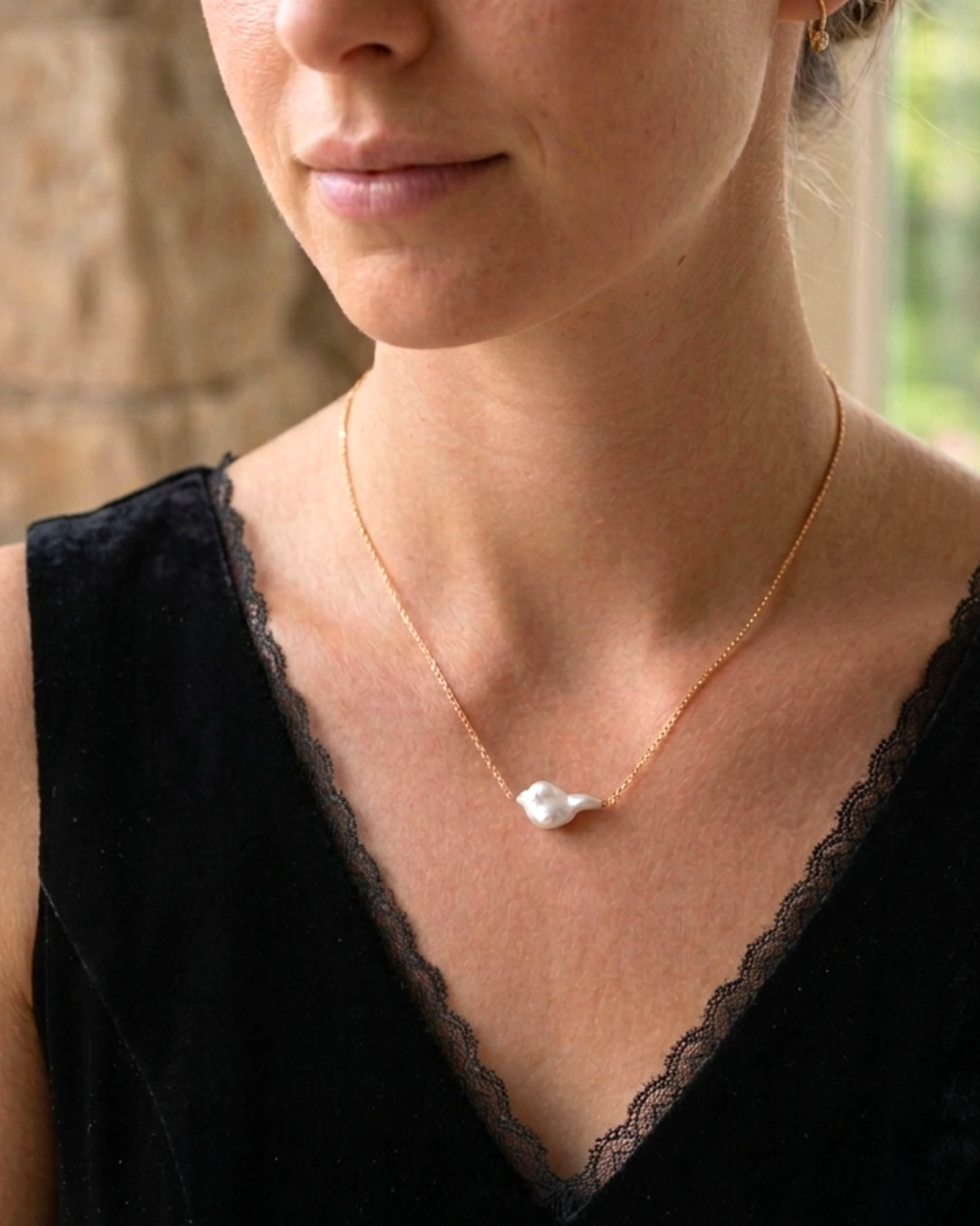 Luna keshi pearl necklace