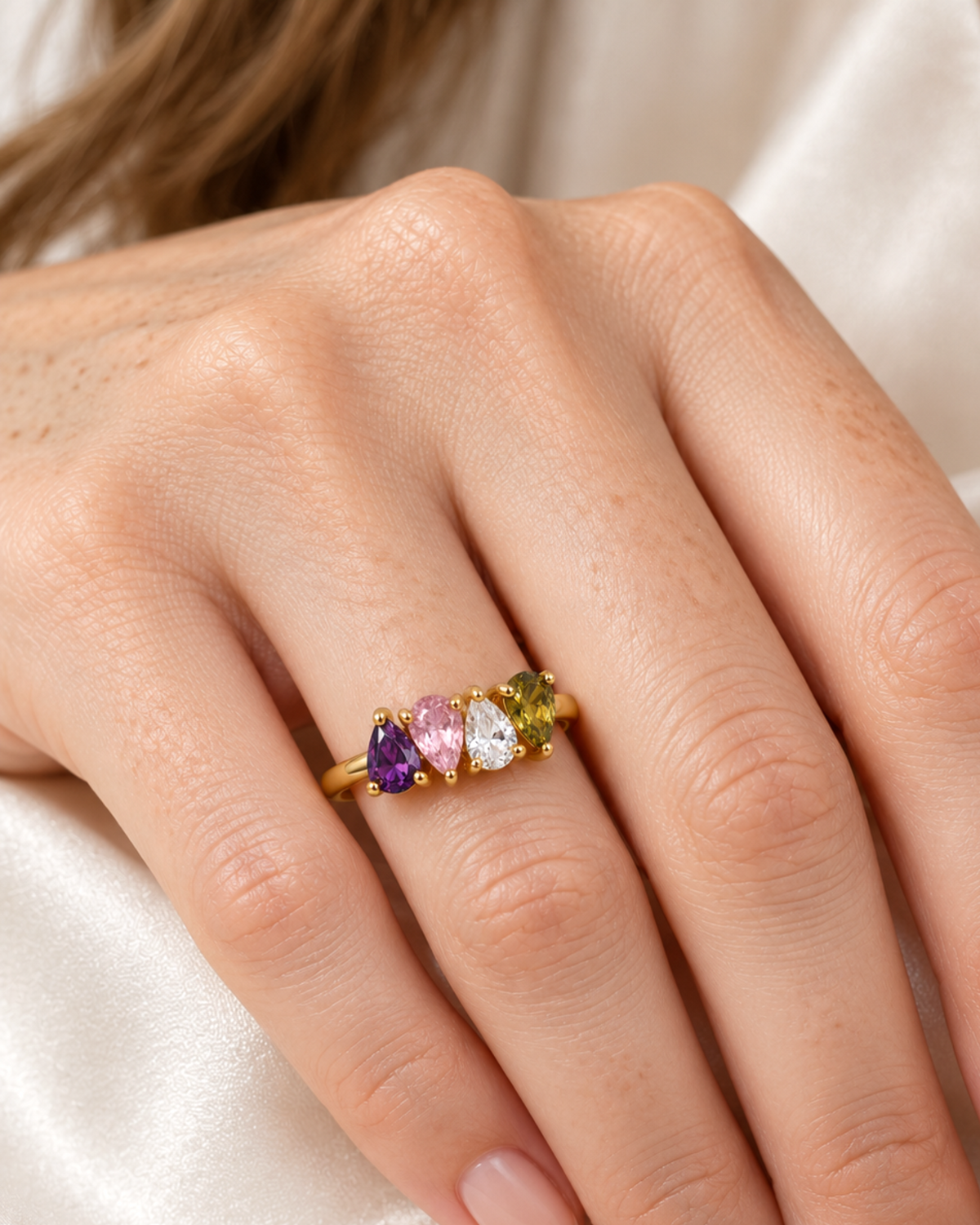 Amore Four Pear ring