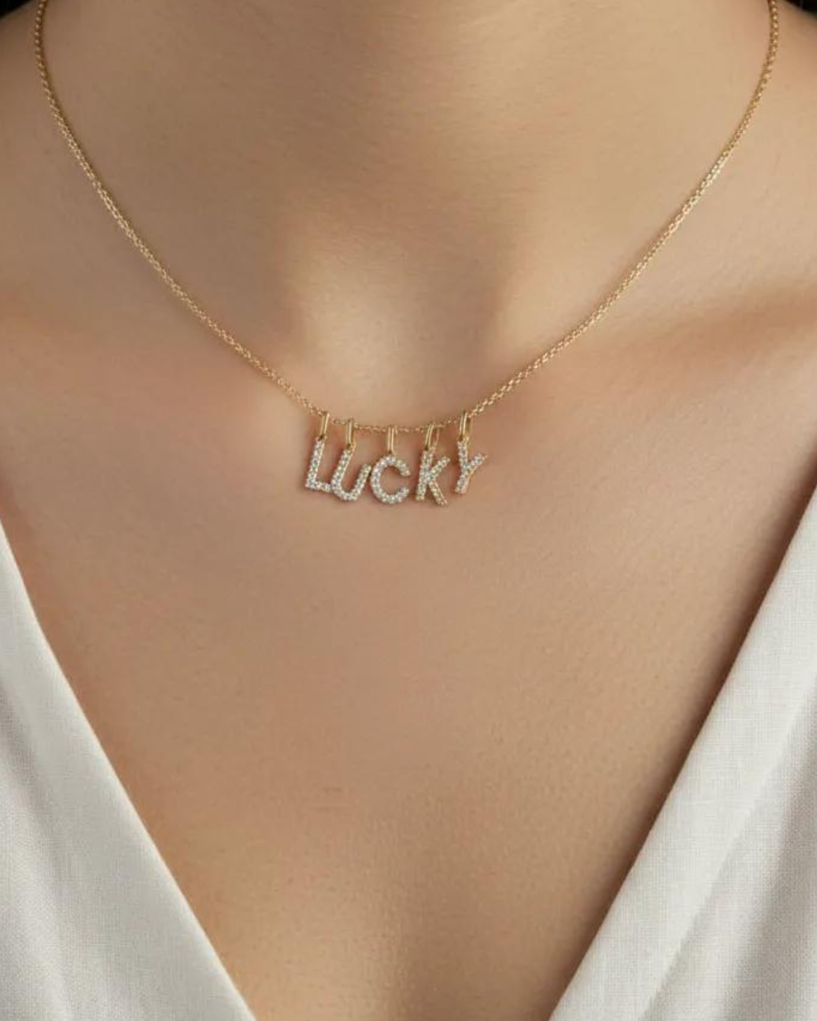 A-Z Pave Initial necklaces