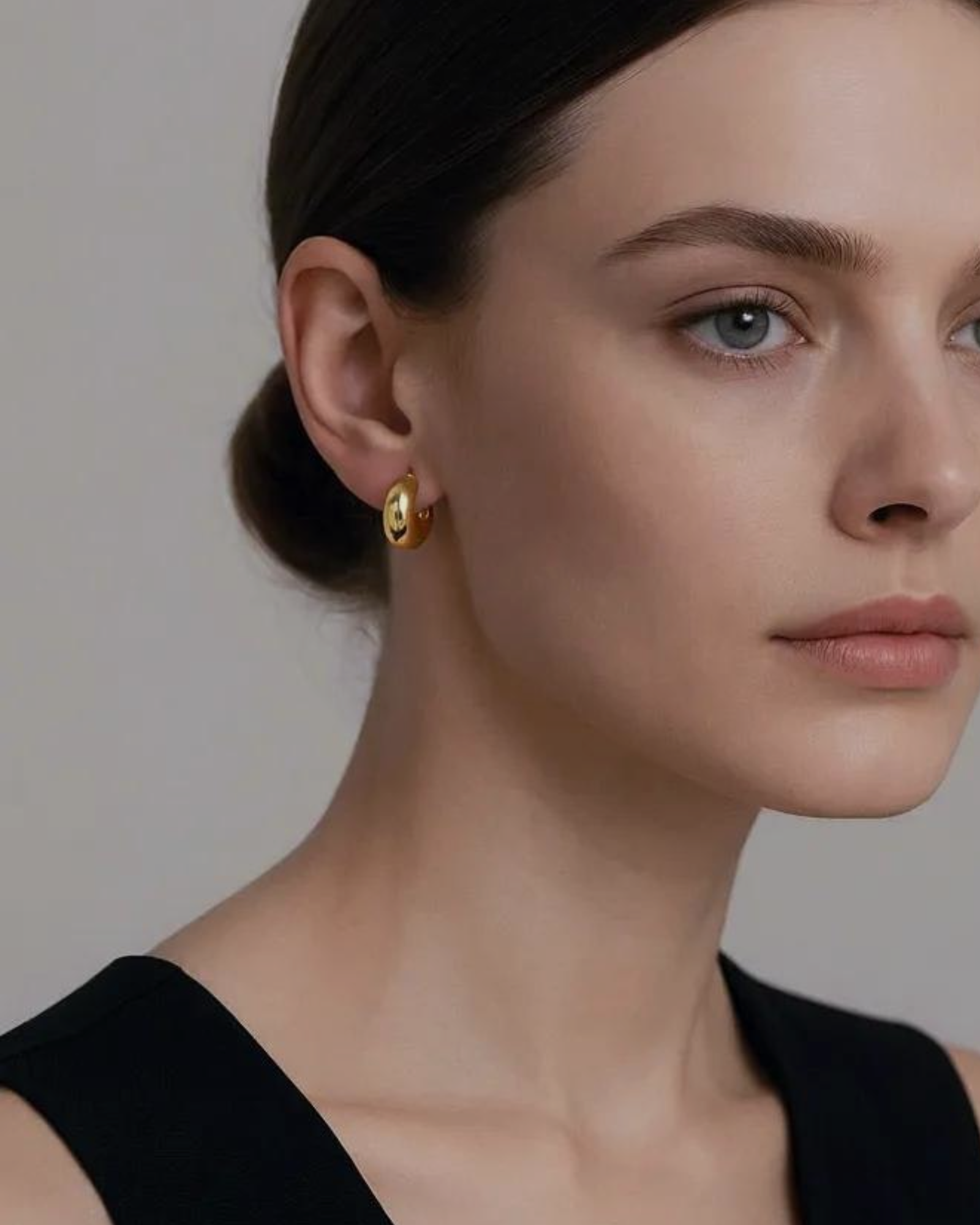 Bold Half Hoop Stud Earrings