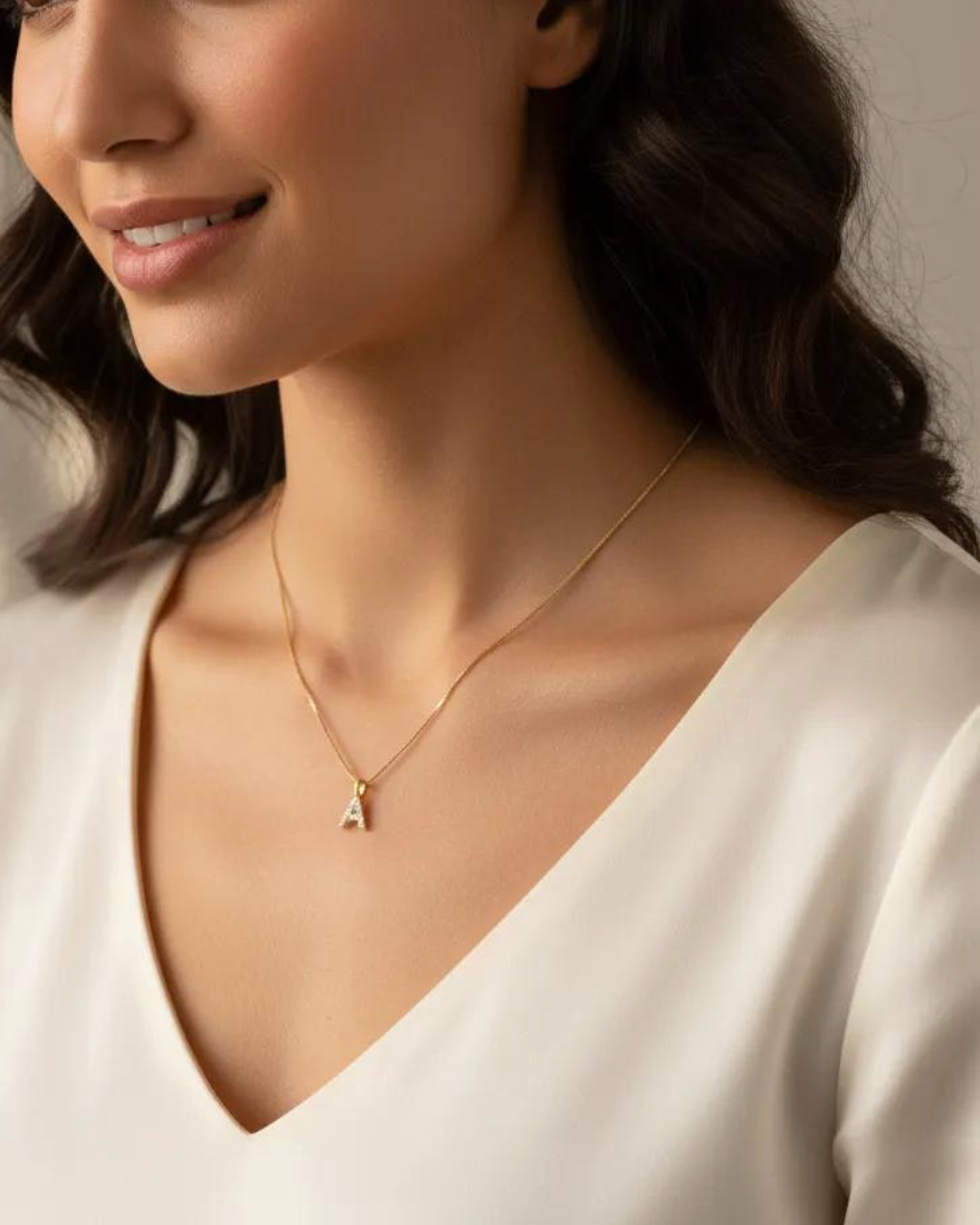 A-Z Pave Initial necklaces