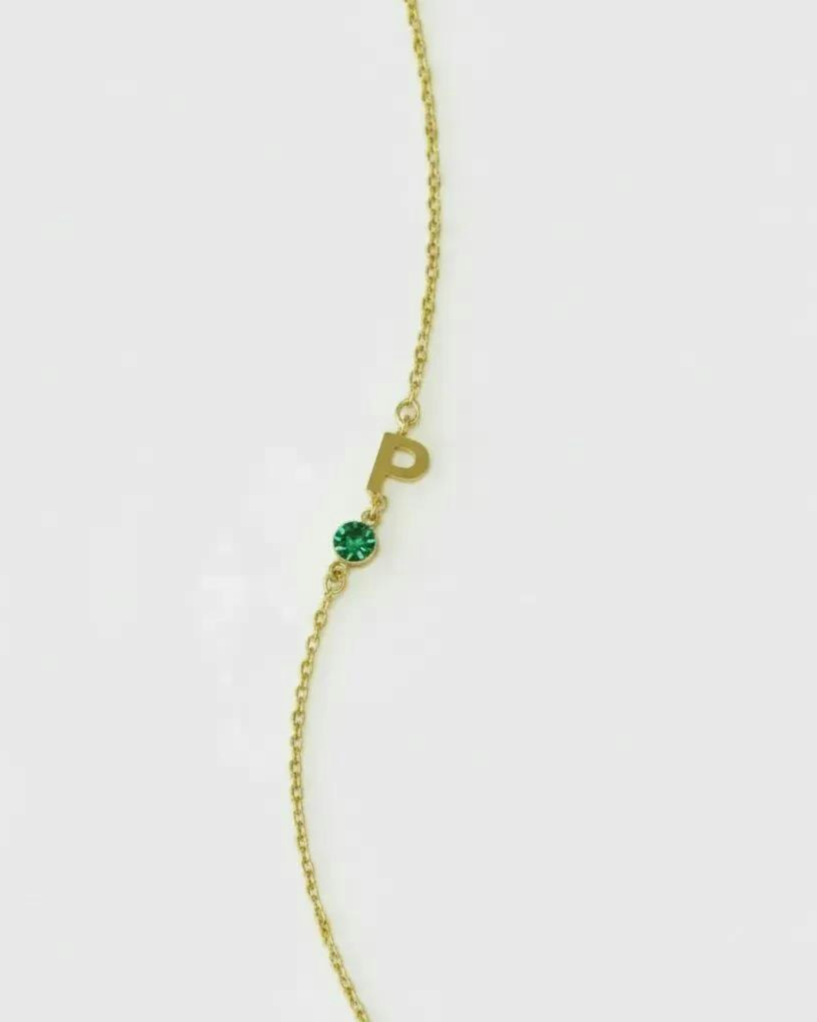 A-Z Linked Initial and Birthstone Bracelet