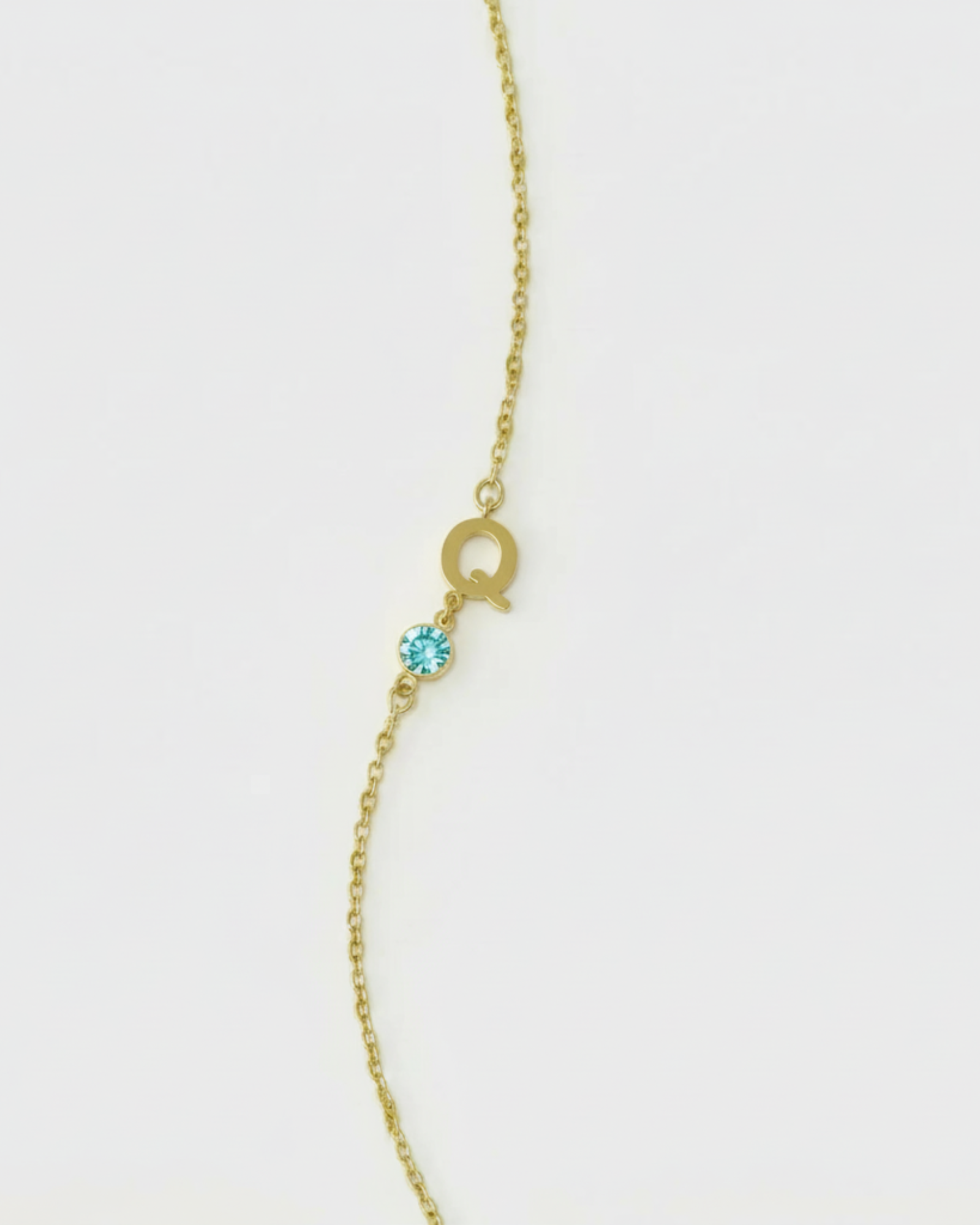 A-Z Linked Initial and Birthstone Bracelet