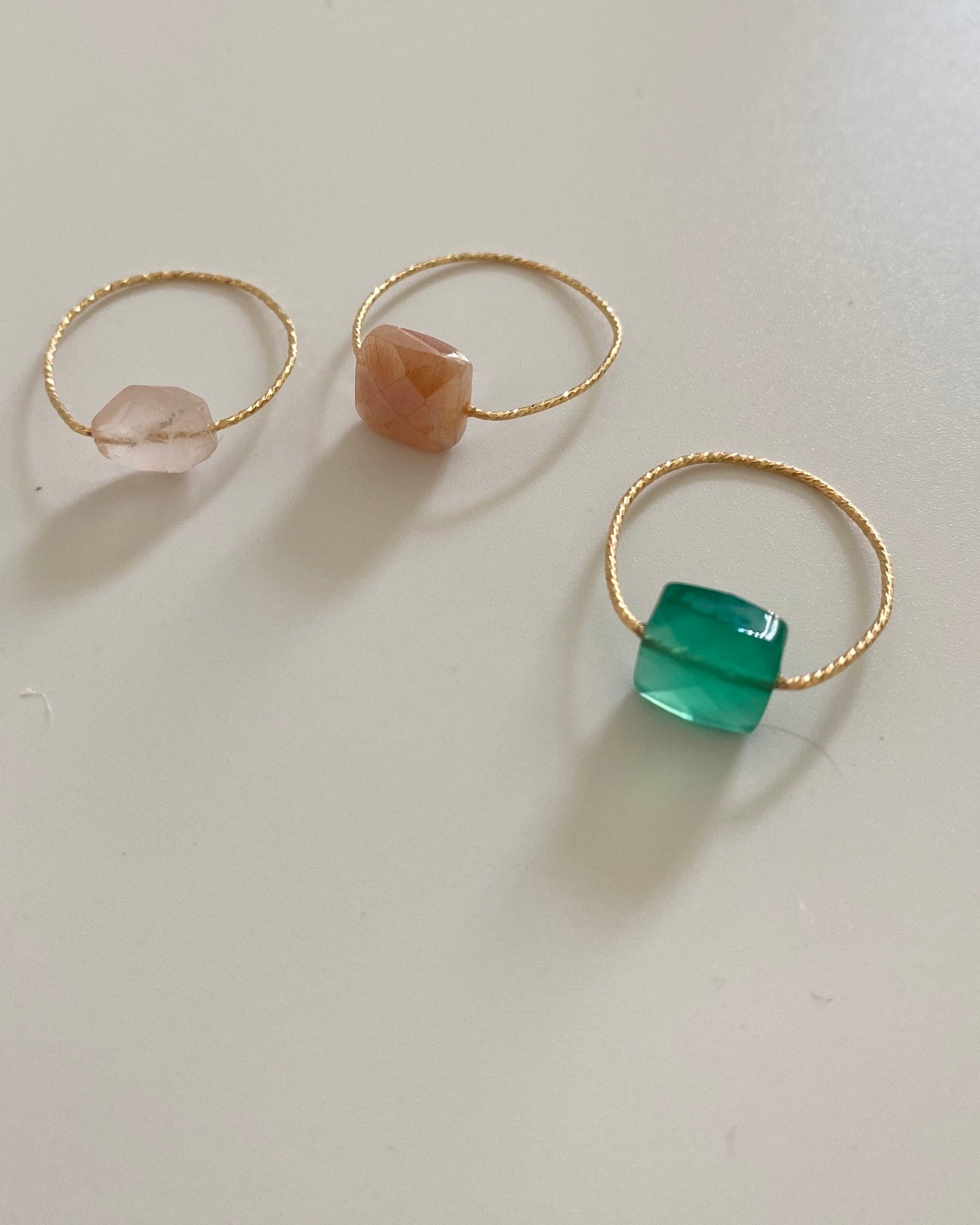 Green onyx Square Daily Serenity Ring ERIJEWELRY