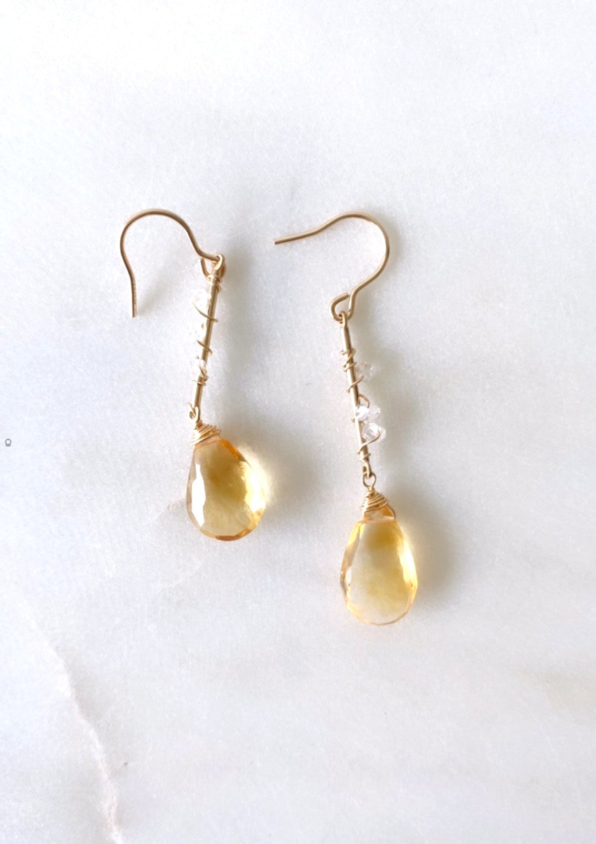 Citrine with Herkimer Diamonds Handmade Earrings by Australian Jewelry Shop ERIJEWELRY
