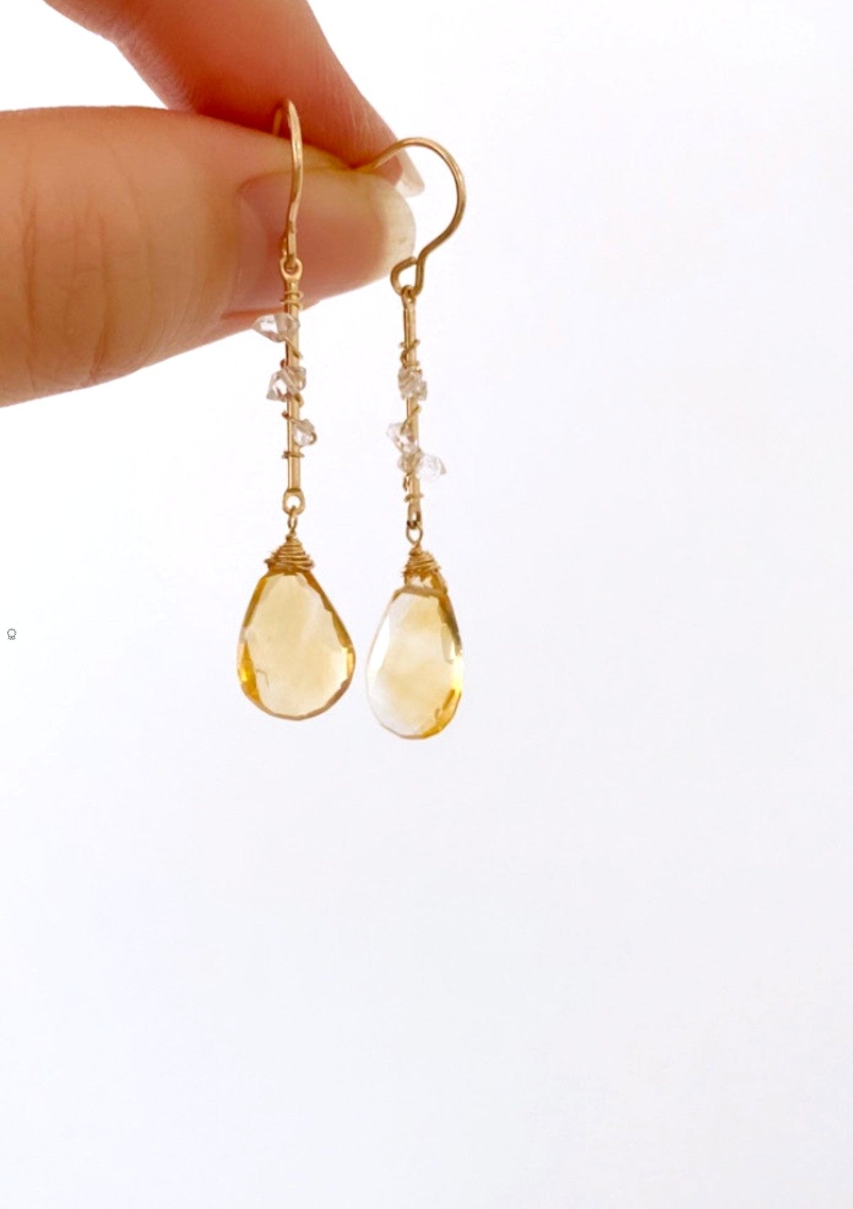 Citrine with Herkimer Diamonds Handmade Earrings by Australian Jewelry Shop ERIJEWELRY
