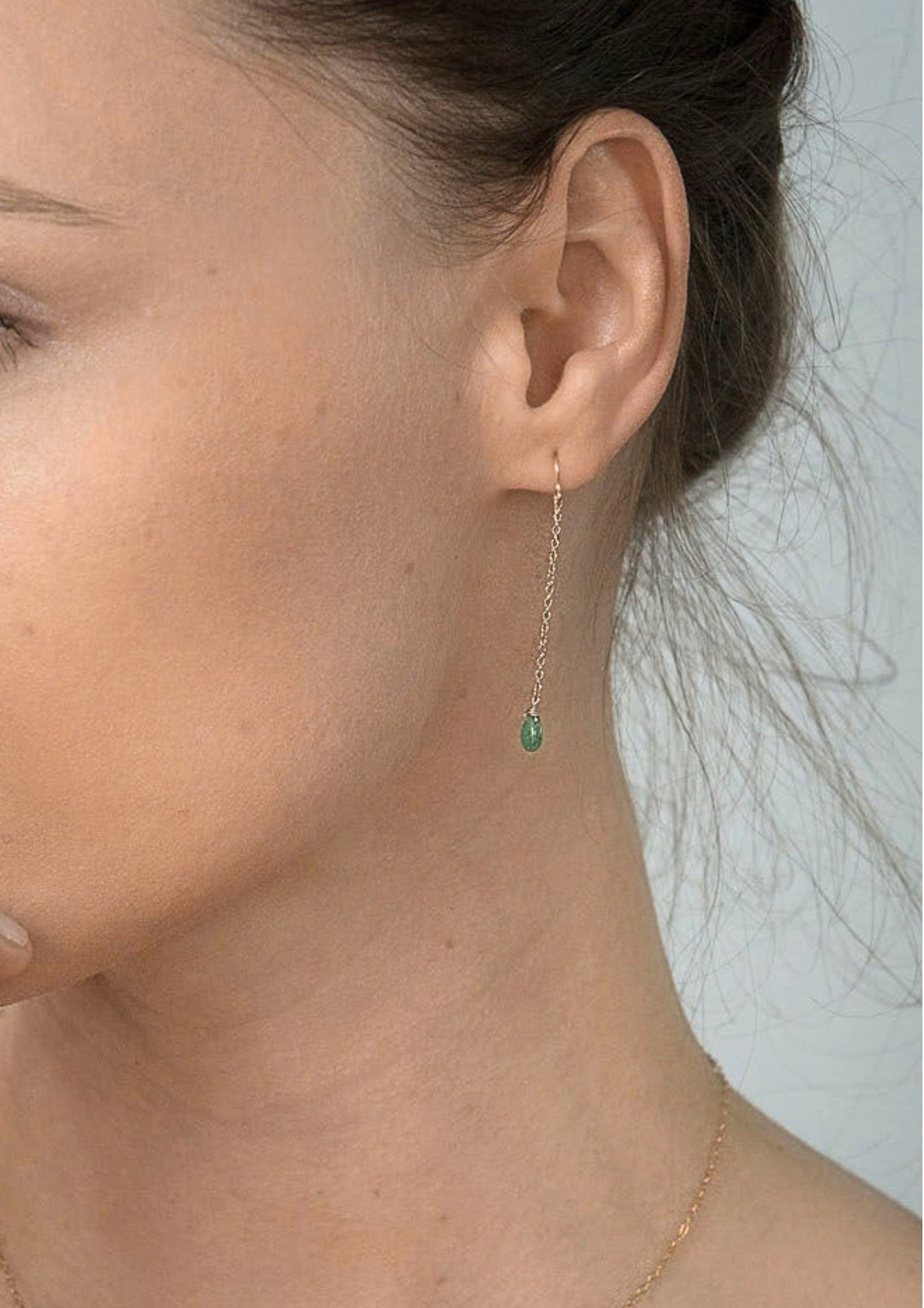 Mini Emerald Drop Earrings ERIJEWELRY