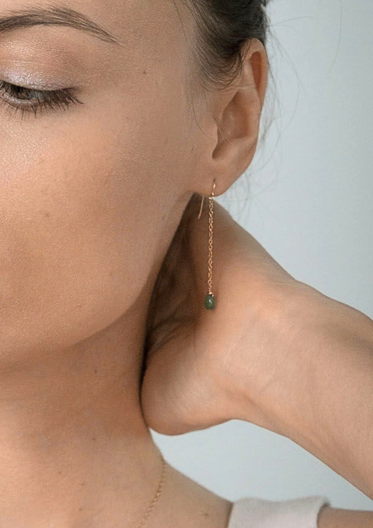 Mini Emerald Drop Earrings ERIJEWELRY