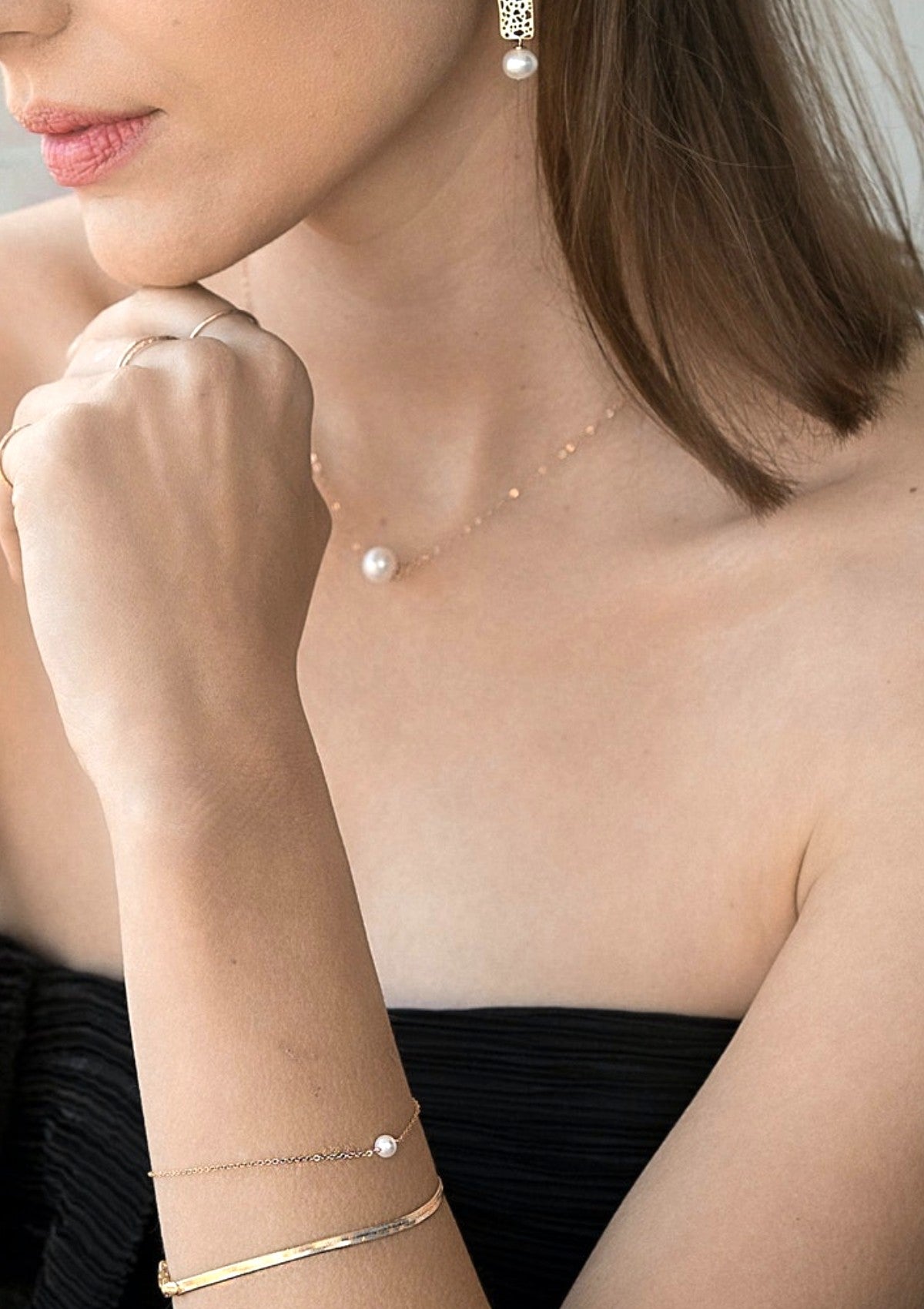 Simple Pearl Necklace ERIJEWELRY