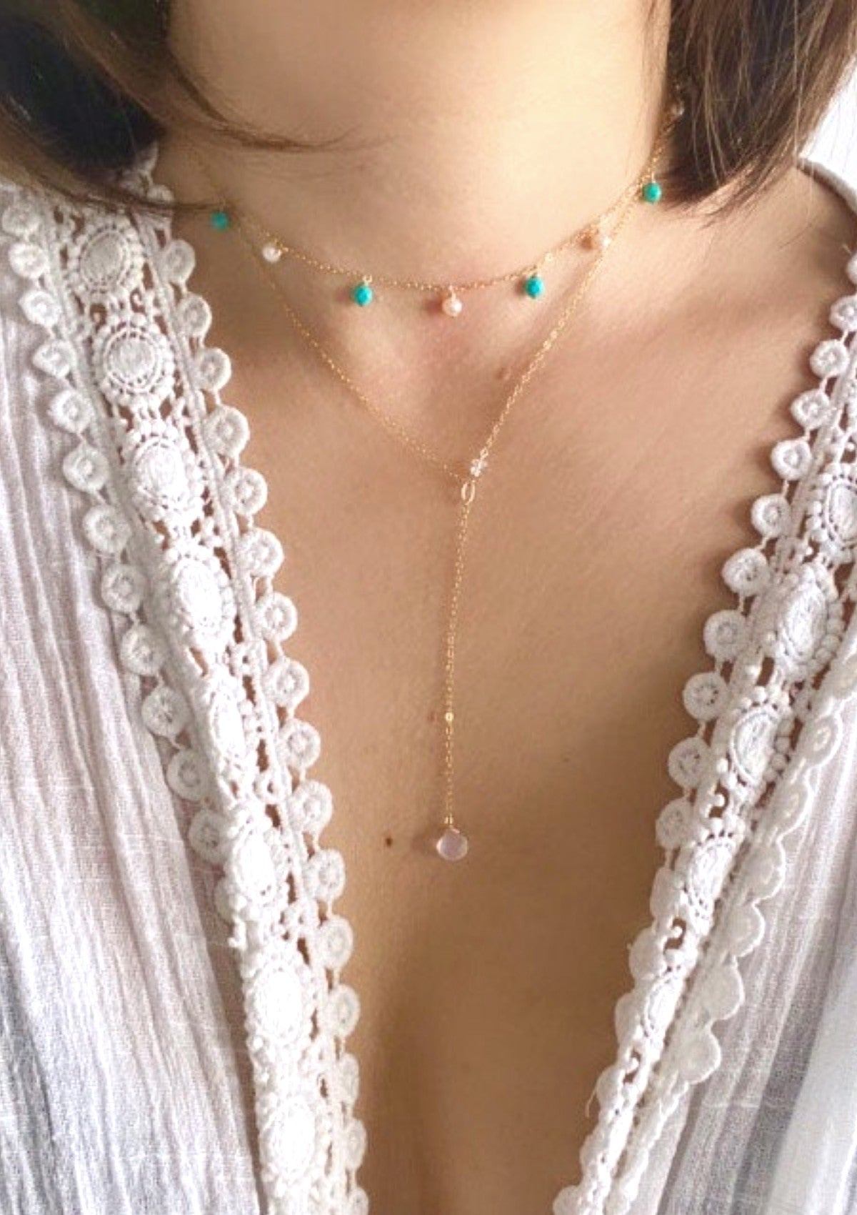 Royal Blue Moonstone Y Necklace ERIJEWELRY