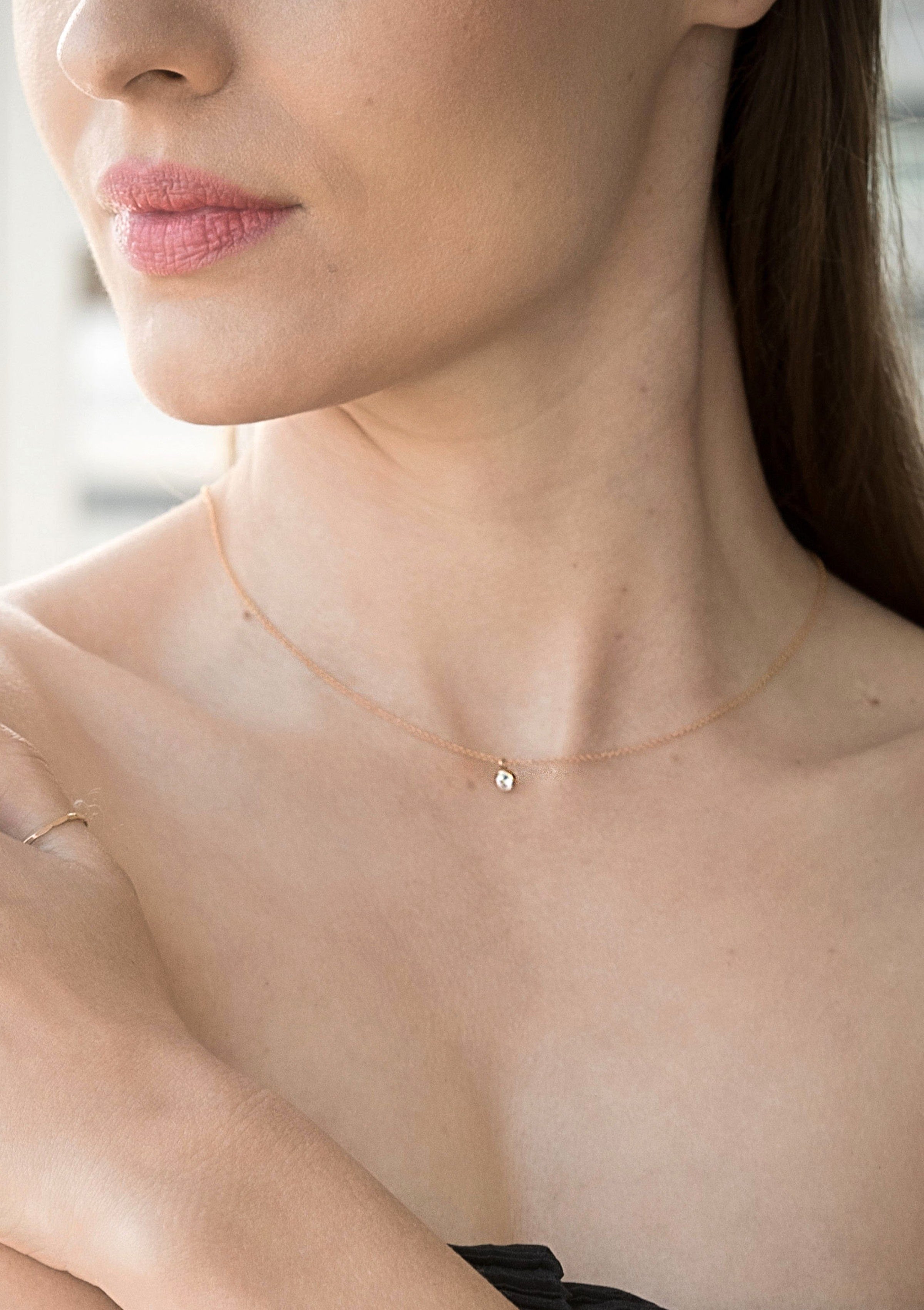 Petite CZ Simple Necklace ERIJEWELRY