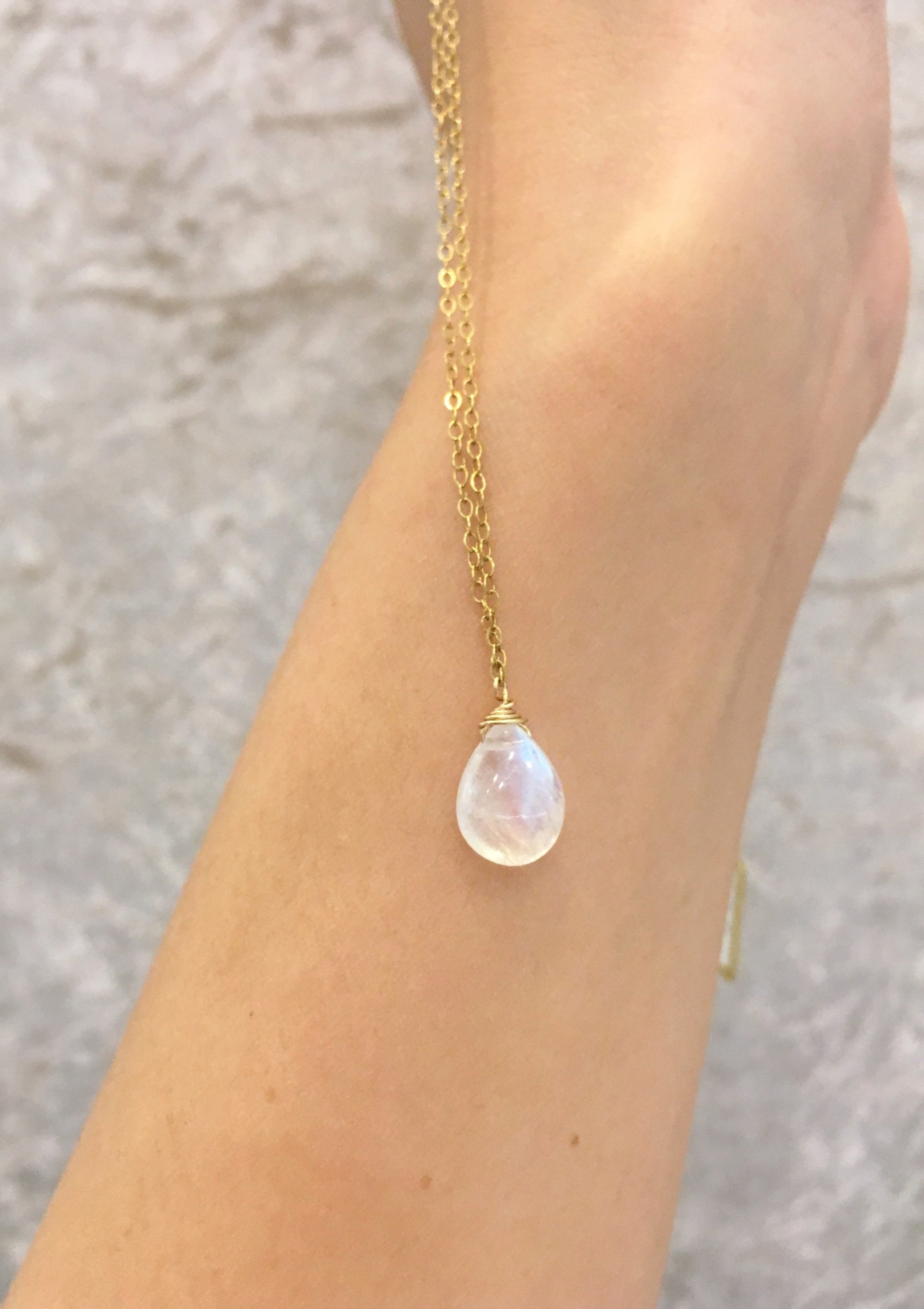 Moonstone One Drop Necklace ERIJEWELRY