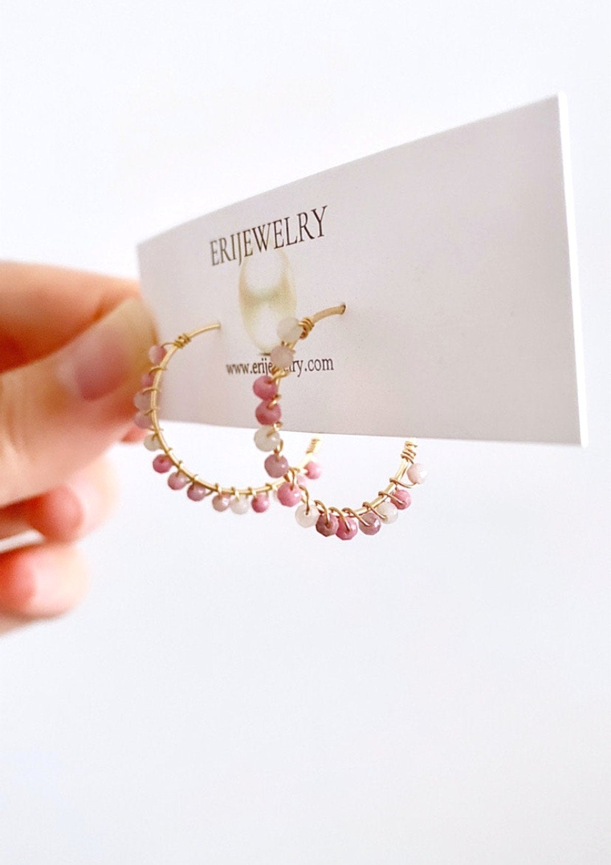 Multi Gem Hoop Earrings ERIJEWELRY