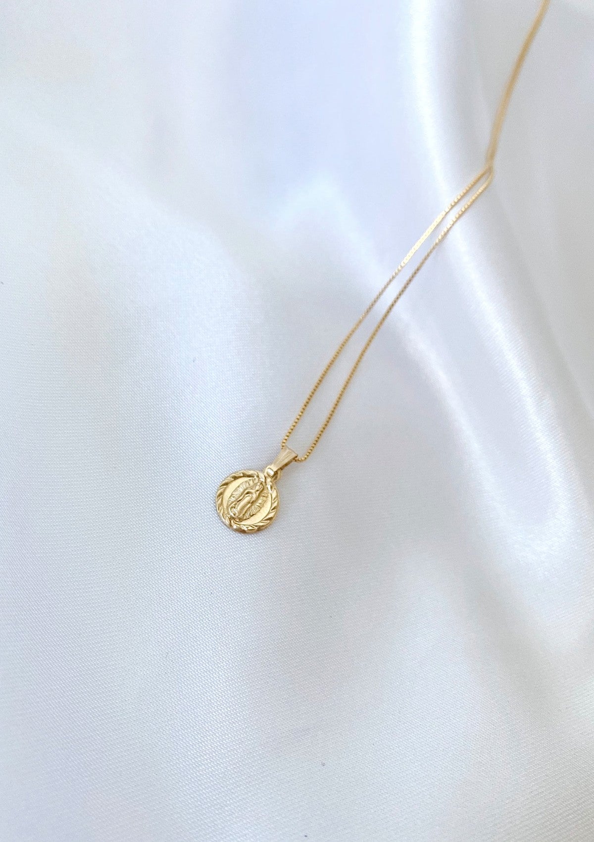 Petite Virgin Mary Medallion Necklace ERIJEWELRY