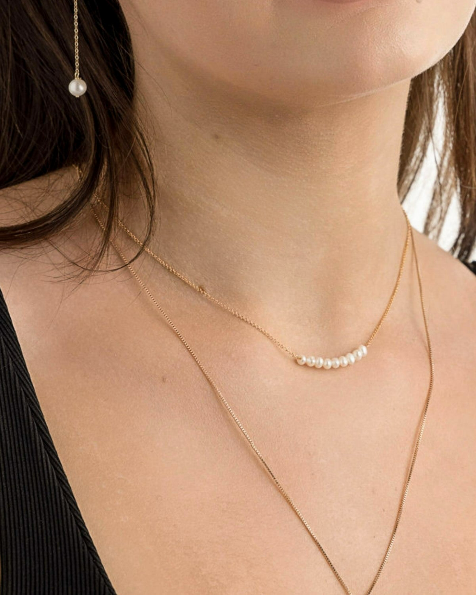 Freshwater Pearl Band Necklace ERIJEWELRY
