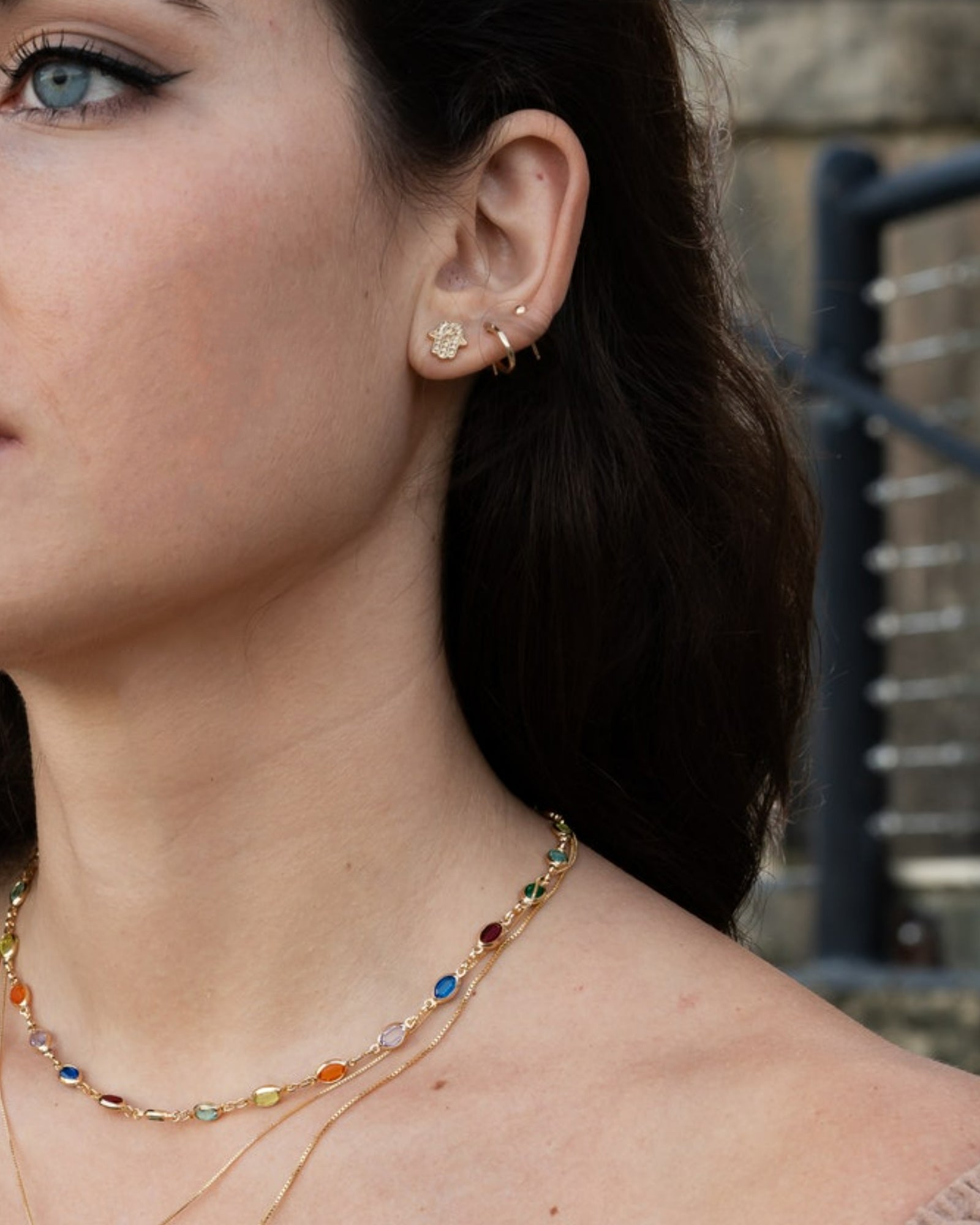 Hamsa stud earrings ERIJEWELRY