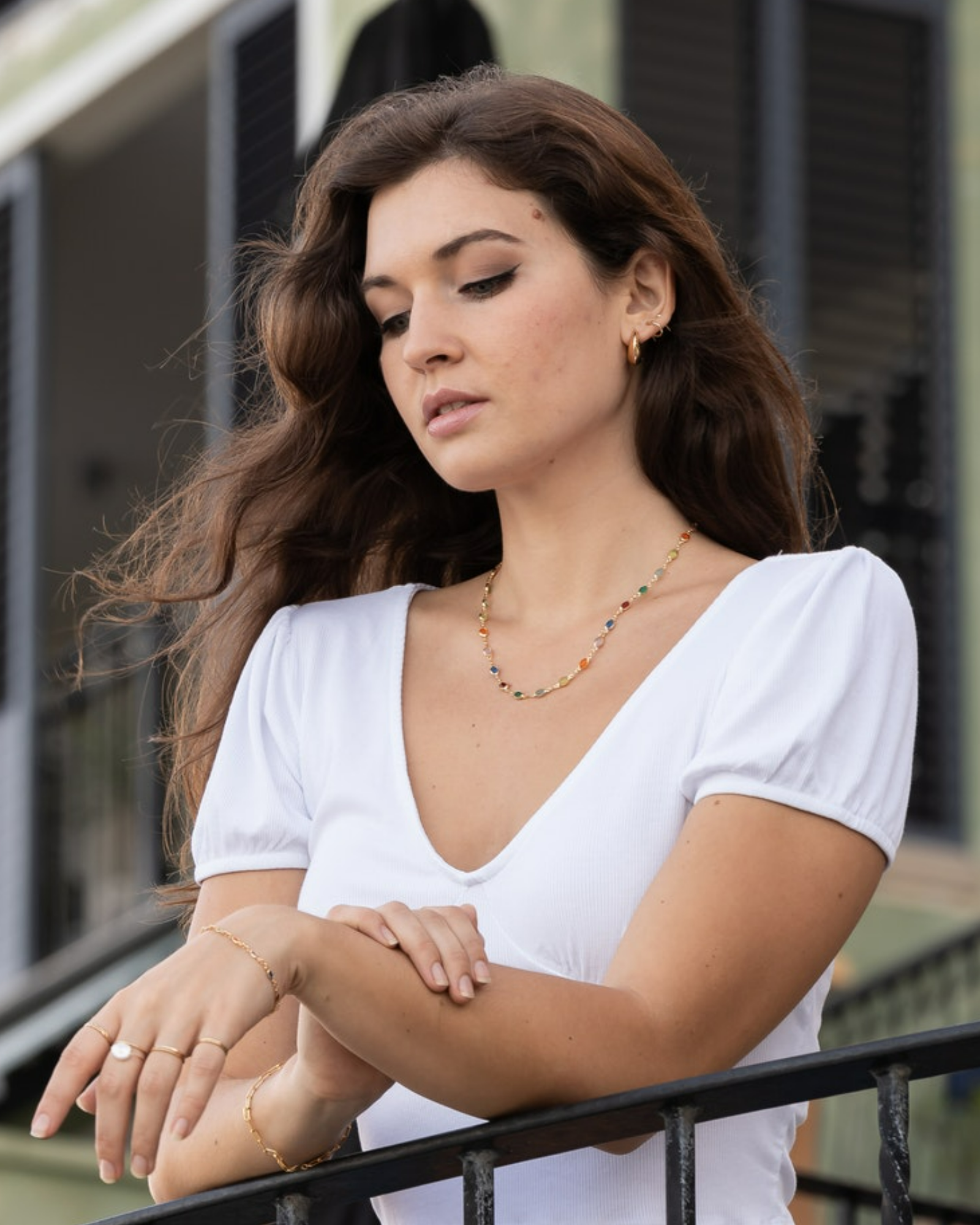 Gisela Colourful Gold Necklace ERIJEWELRY