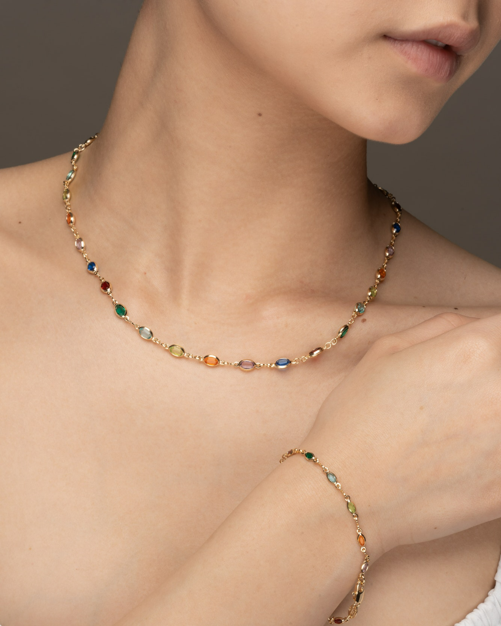 Gisela Colourful Gold Necklace ERIJEWELRY