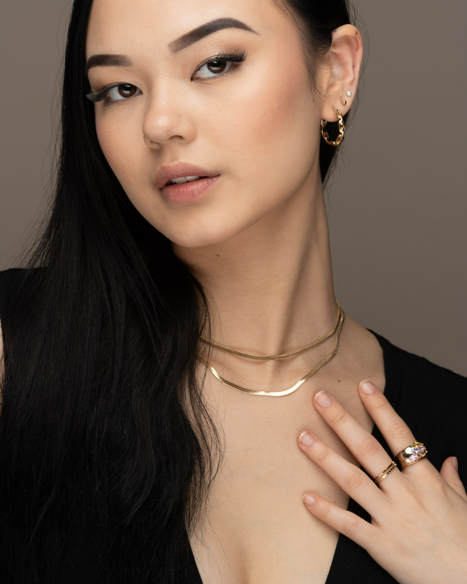 Agnes Herringbone Gold Necklace ERIJEWELRY