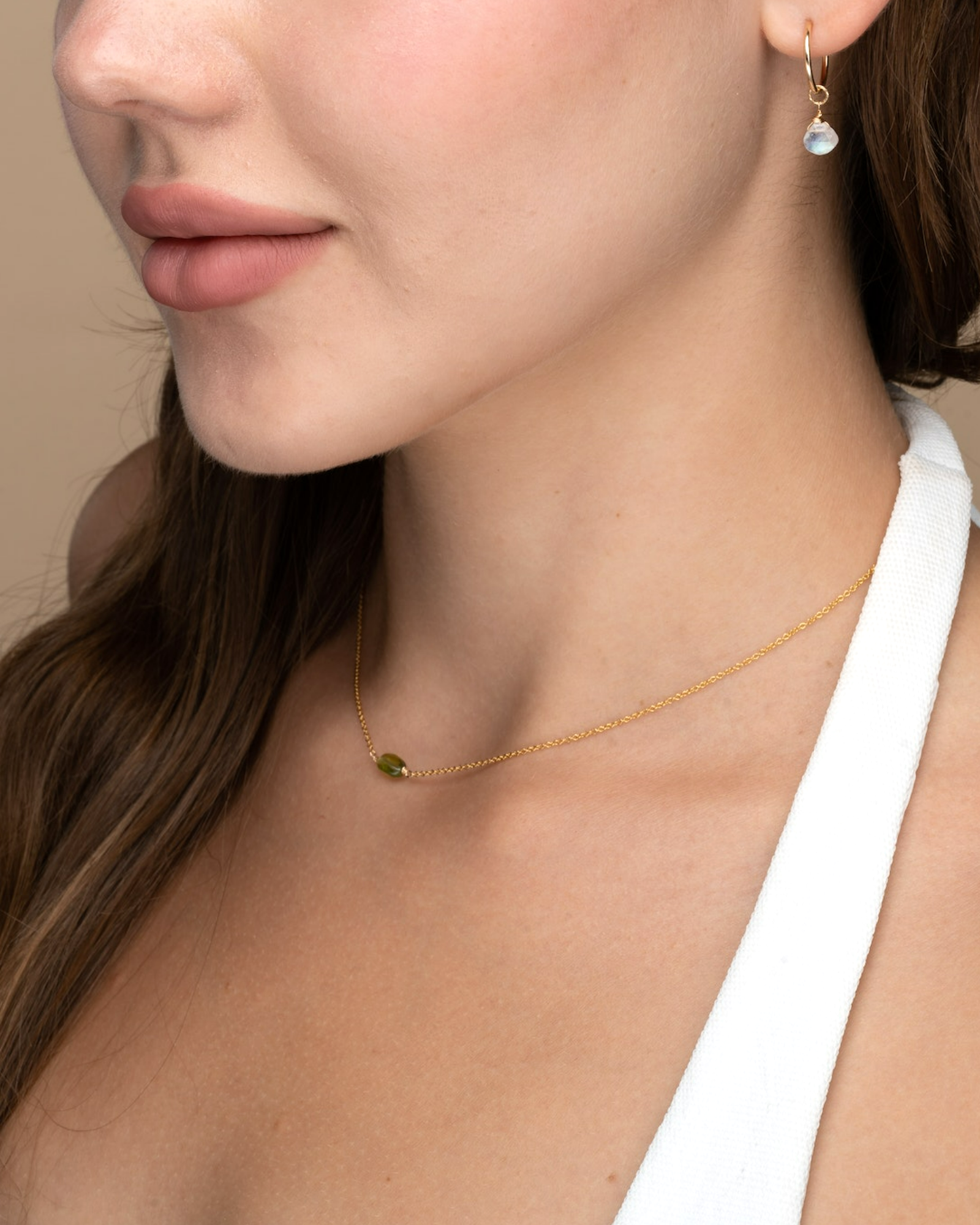 Peridot One Point Necklace ERIJEWELRY