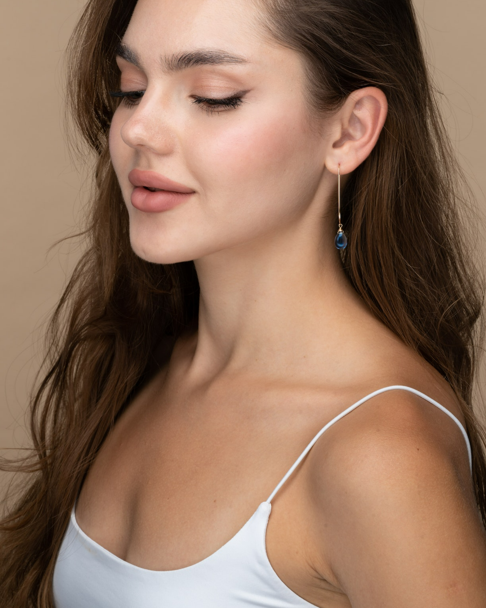 Blue Quartz U Hoops ERIJEWELRY